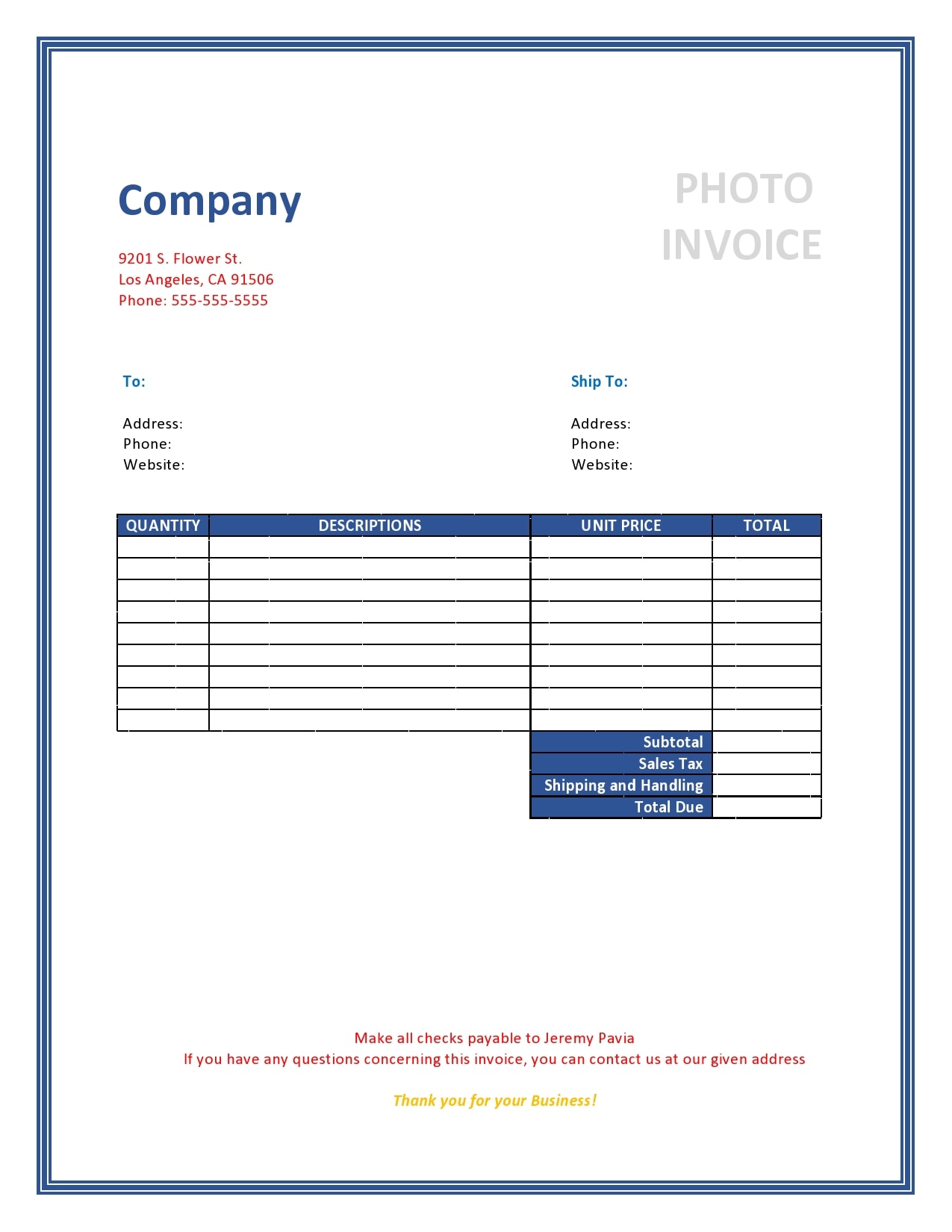 photography invoice 15