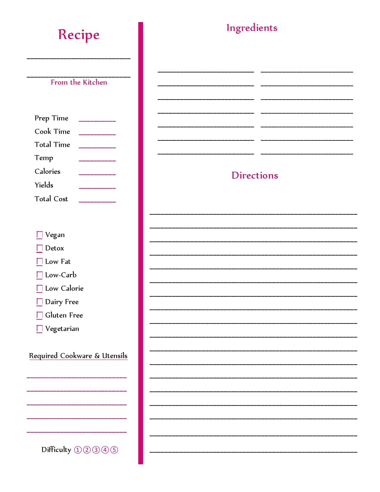 How To Make A Recipe Book Template In Word