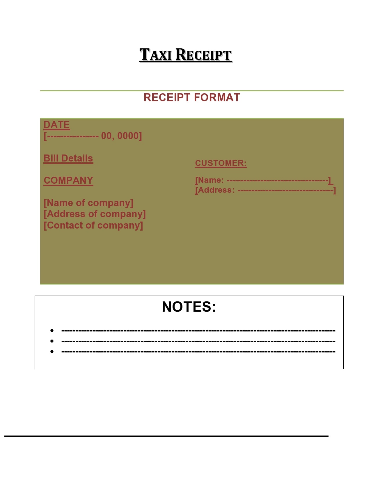 30 blank taxi receipt templates free templatearchive