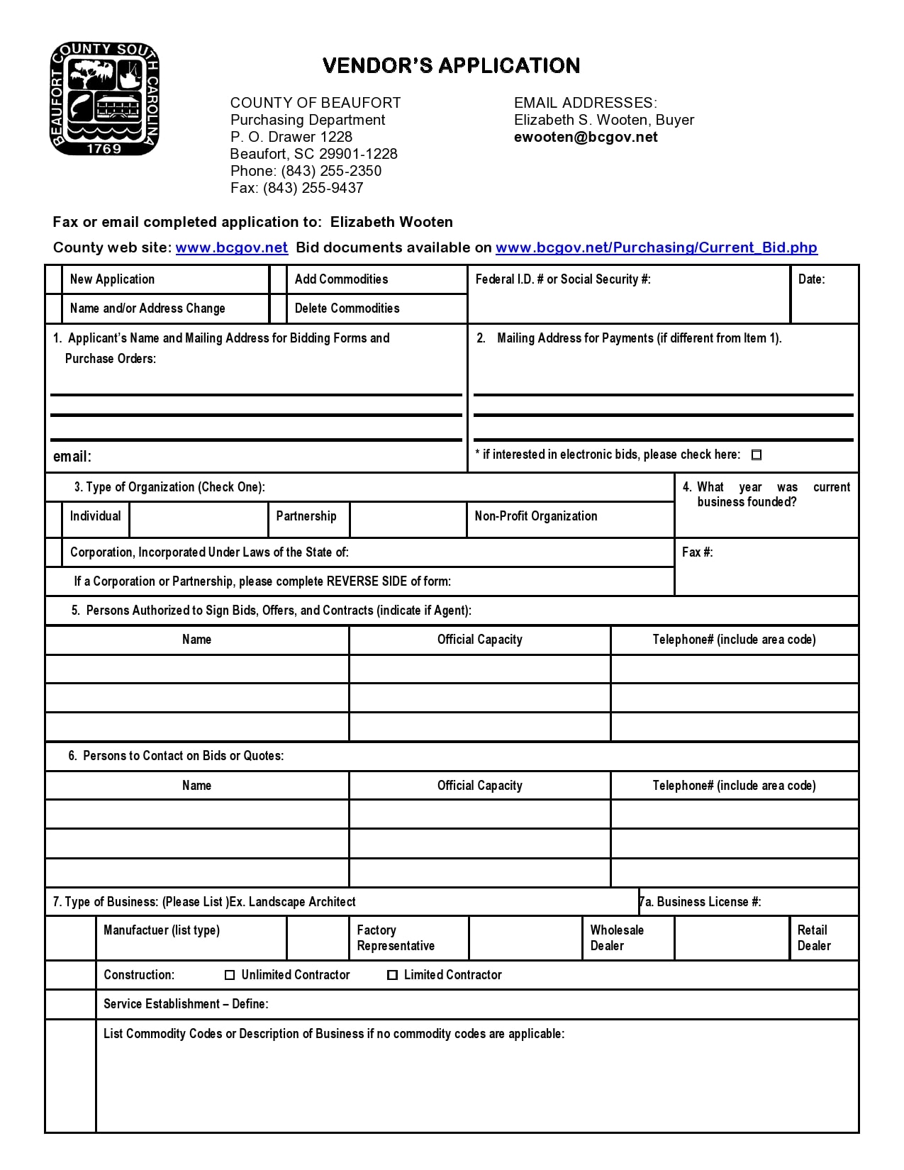 application forms
