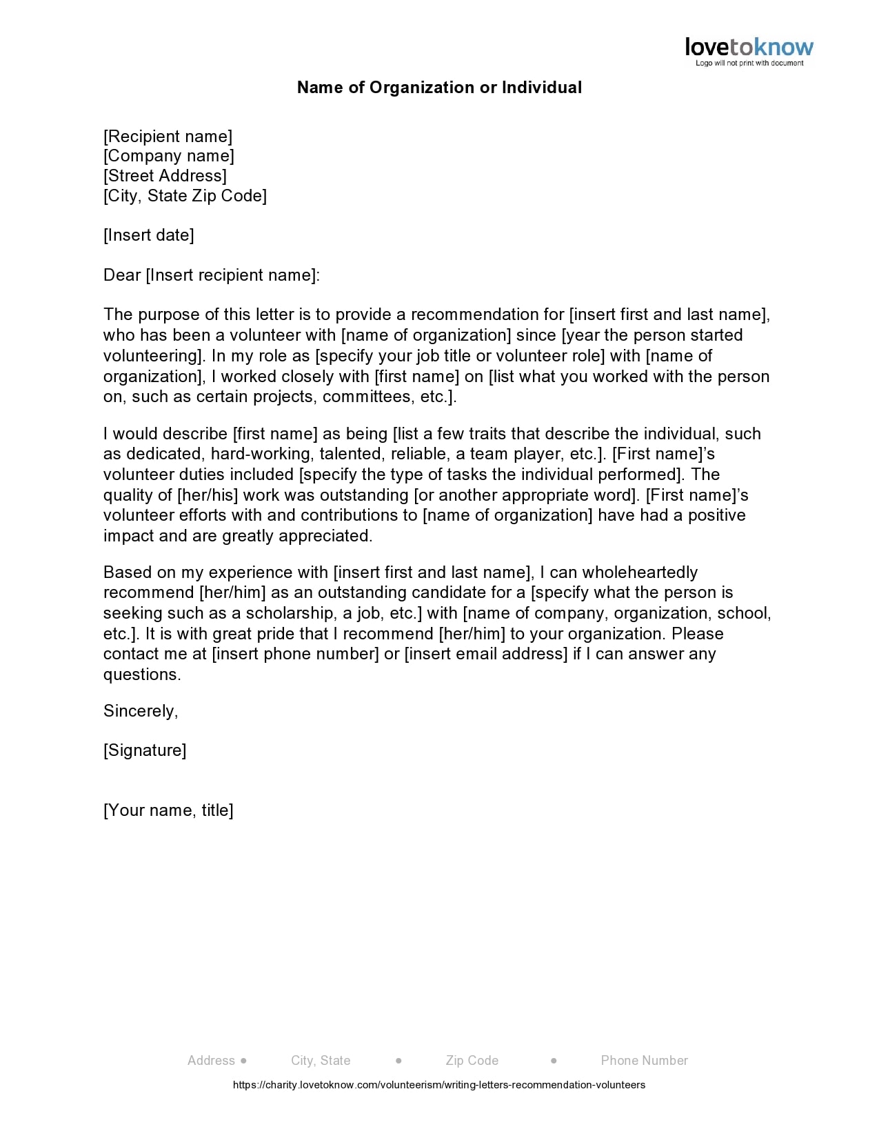 28 Professional Volunteer Recommendation Letters [Free]