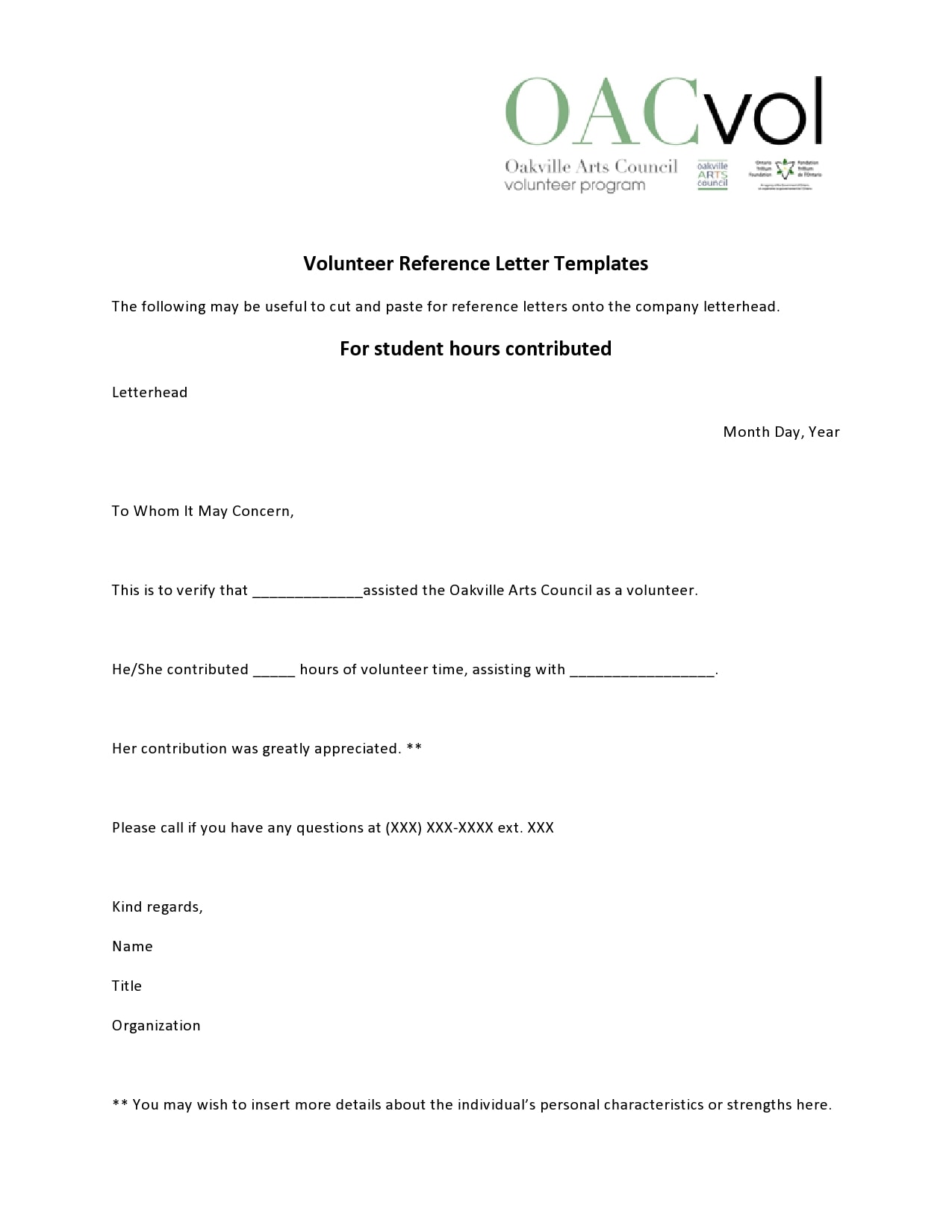 26 Professional Volunteer Recommendation Letters [Free]