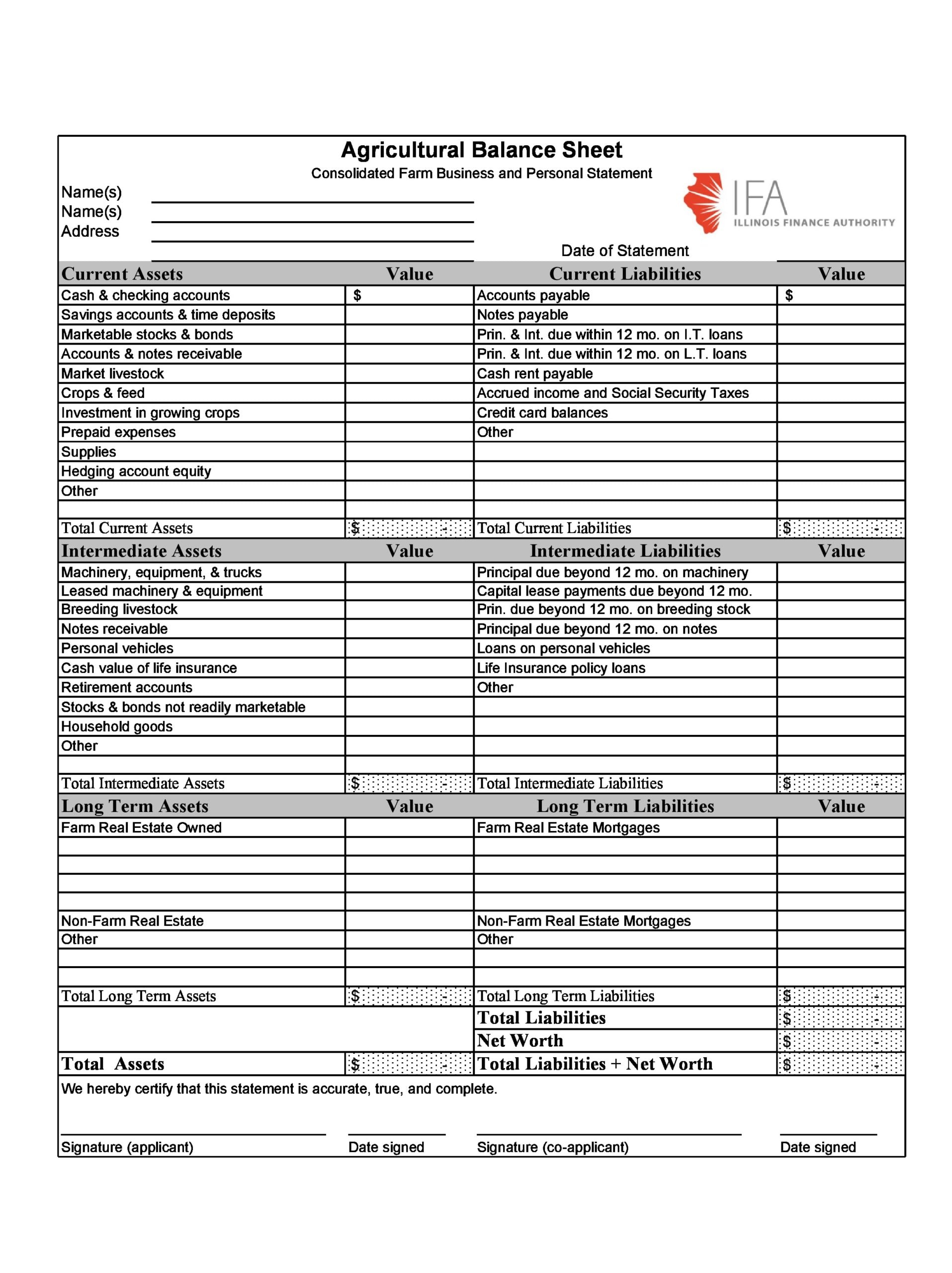 balance sheet template 28