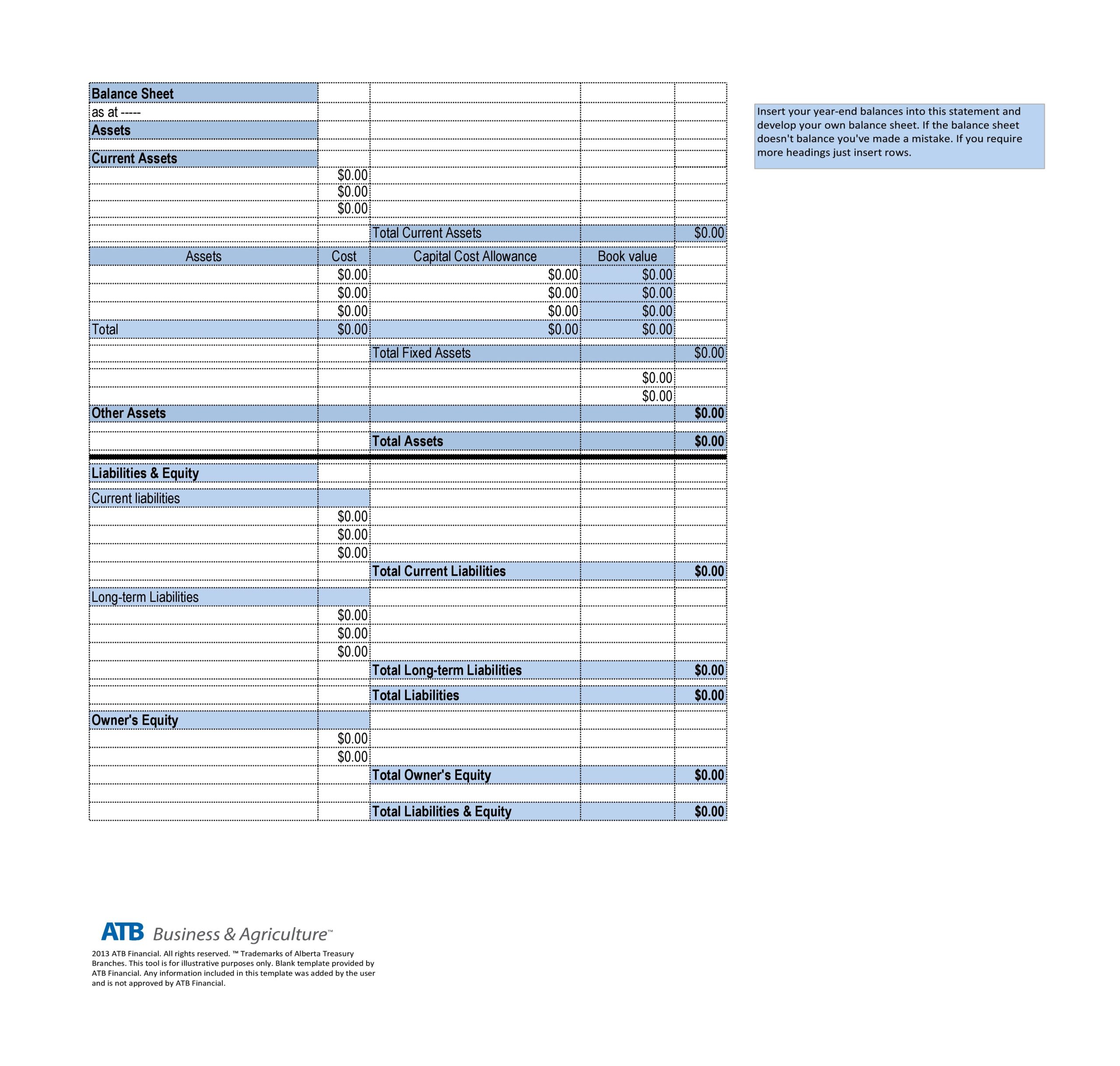 balance sheet template 29