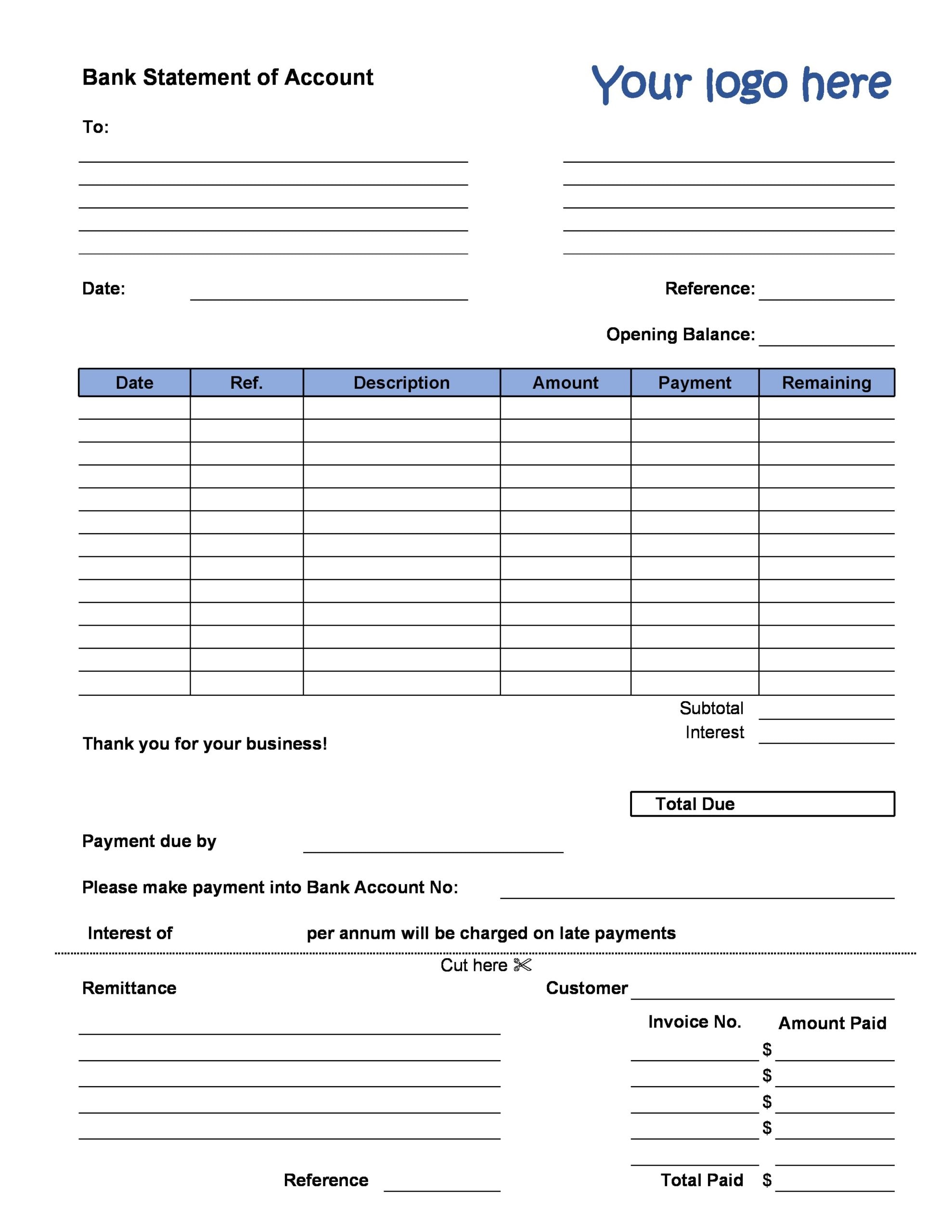 22 Real & Fake Bank Statement Templates [Editable] For Blank Bank Statement Template Download