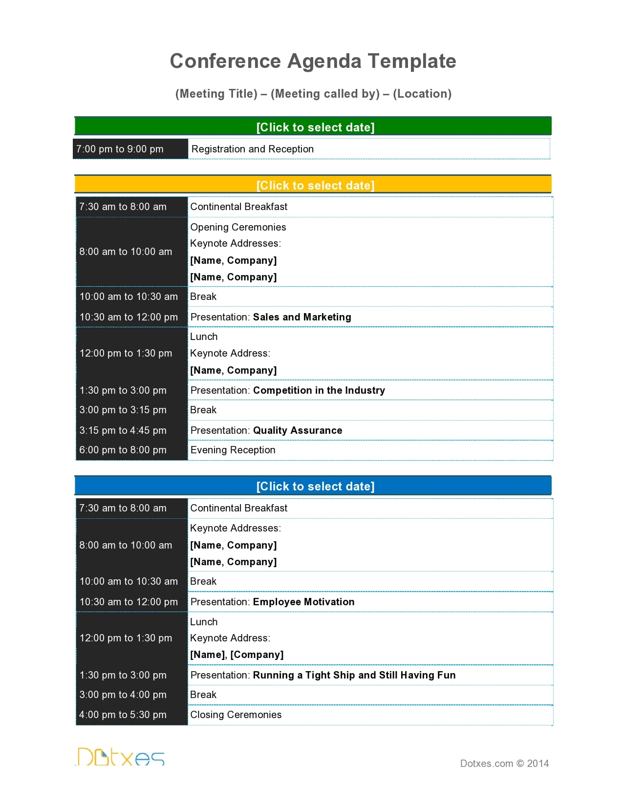 30 Best Conference Agenda Templates 100 Free