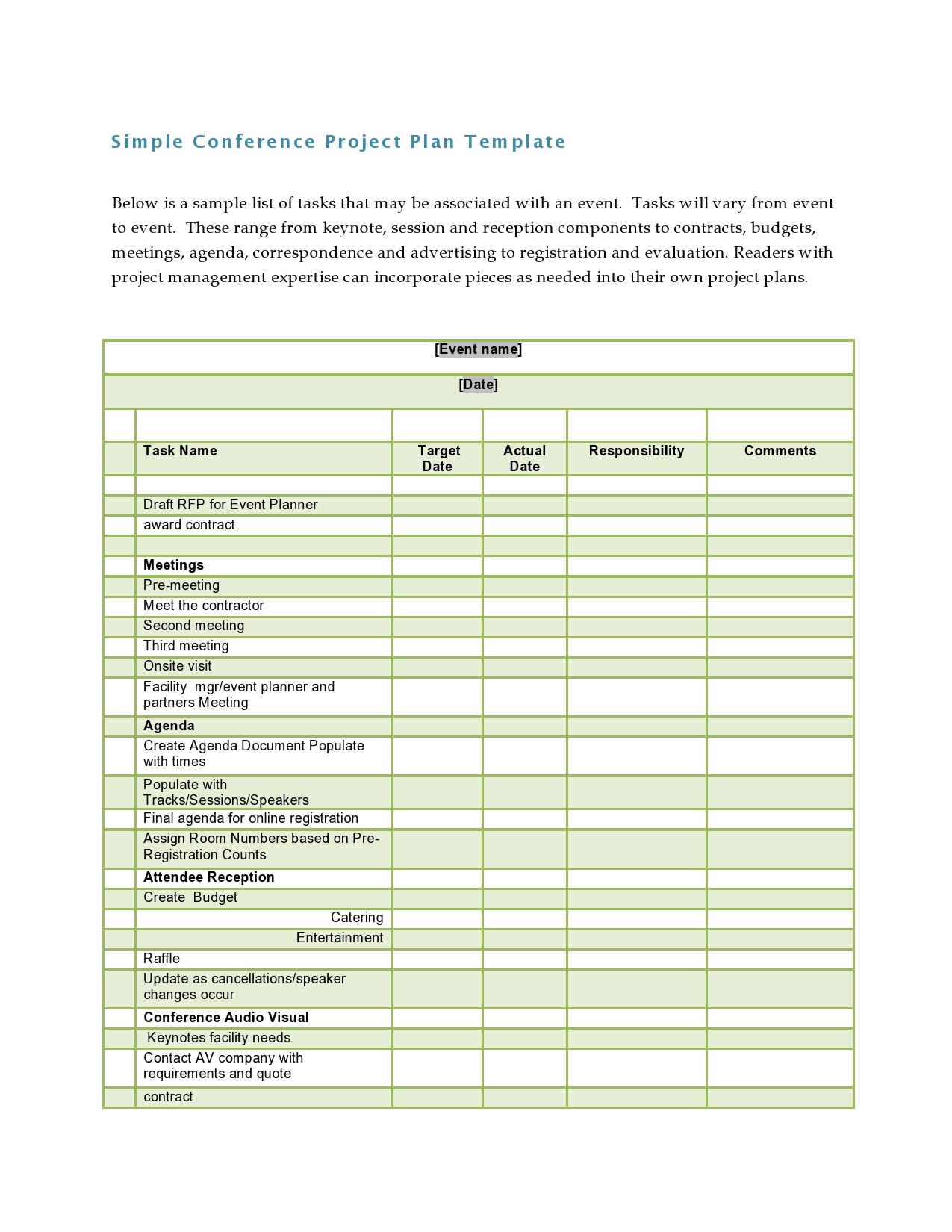 conference agenda templates