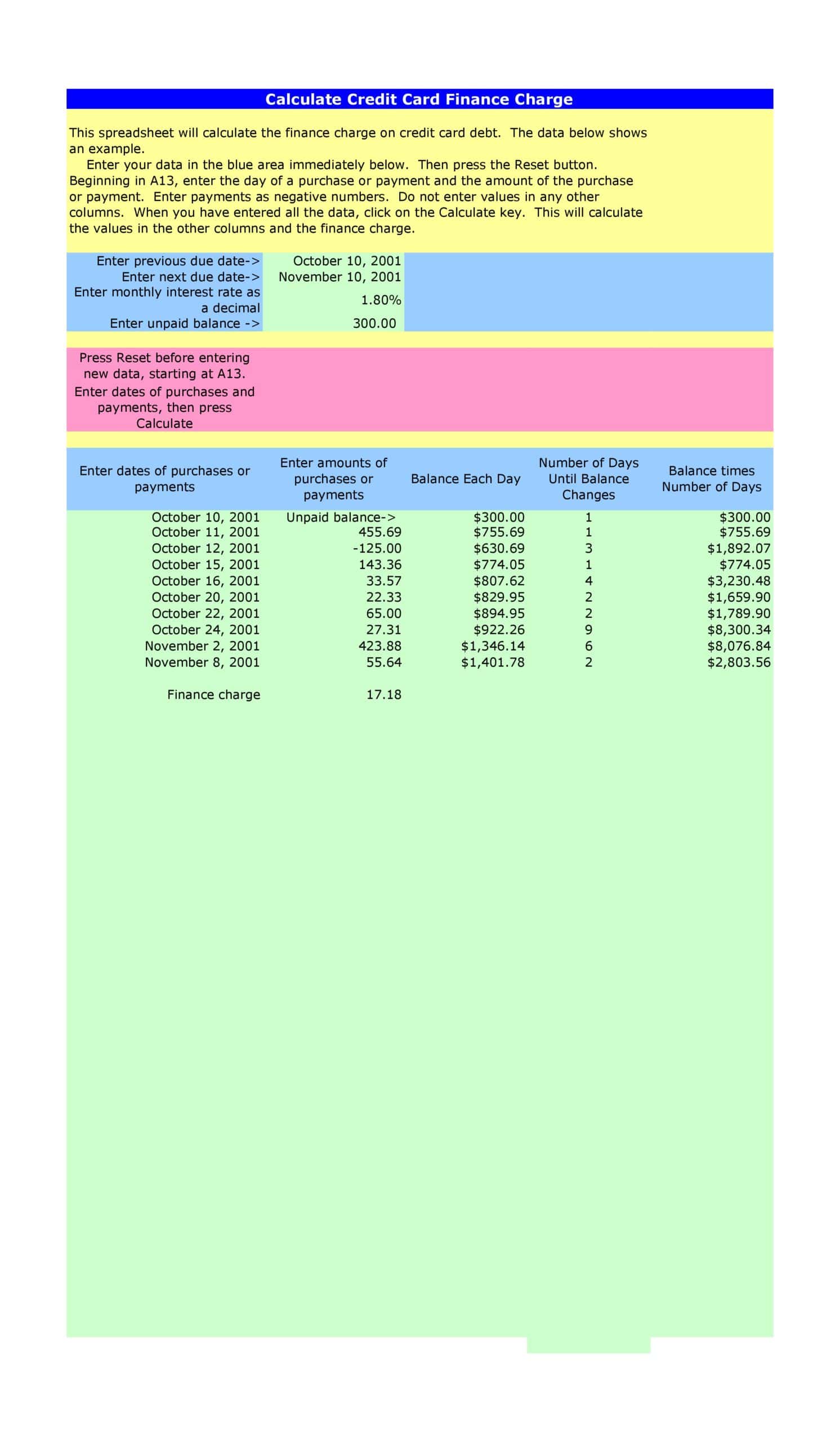 21 Credit Card Payoff Spreadsheets (Excel) - TemplateArchive With Regard To Credit Card Interest Calculator Excel Template