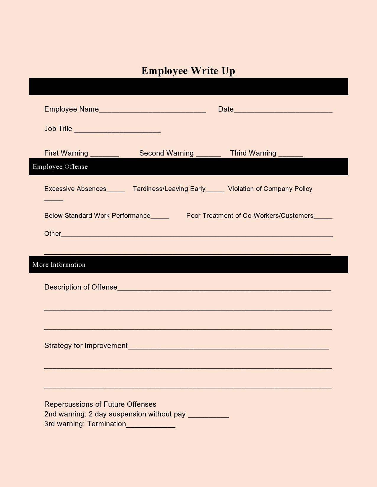 25 Effective Employee Write-Up Forms (Free Download)
