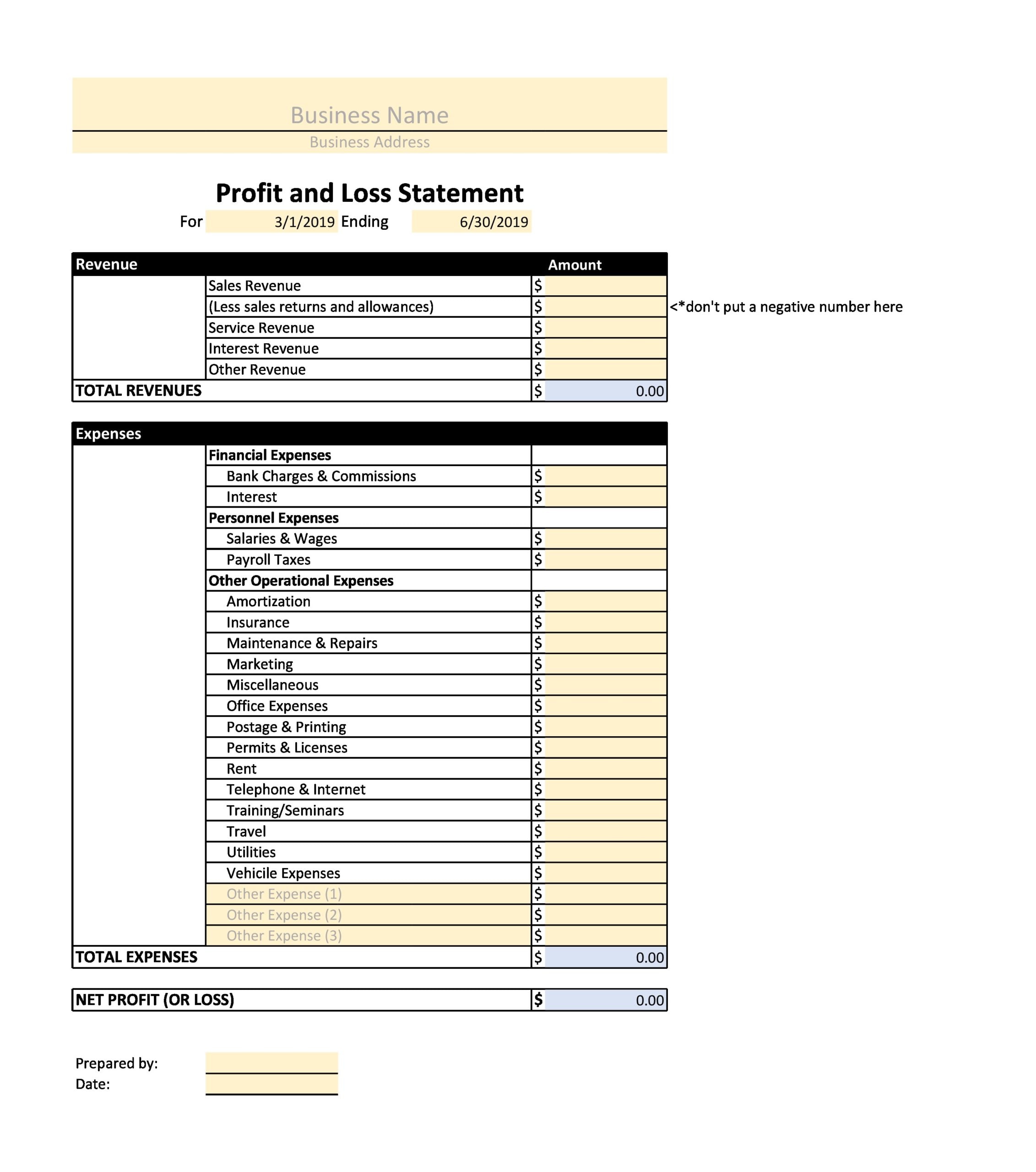 Non Profit Monthly Financial Report Template