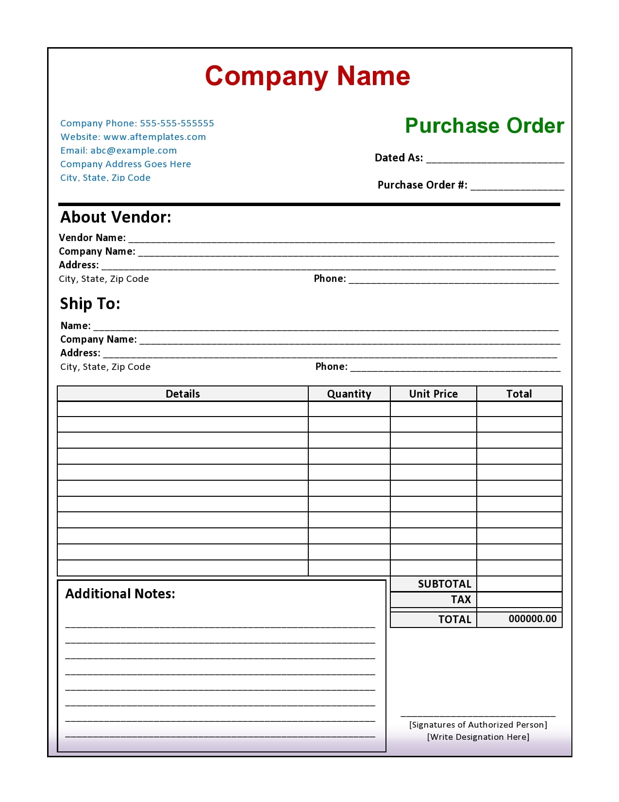 30 Free Purchase Order Templates Excel Doc Templatearchive