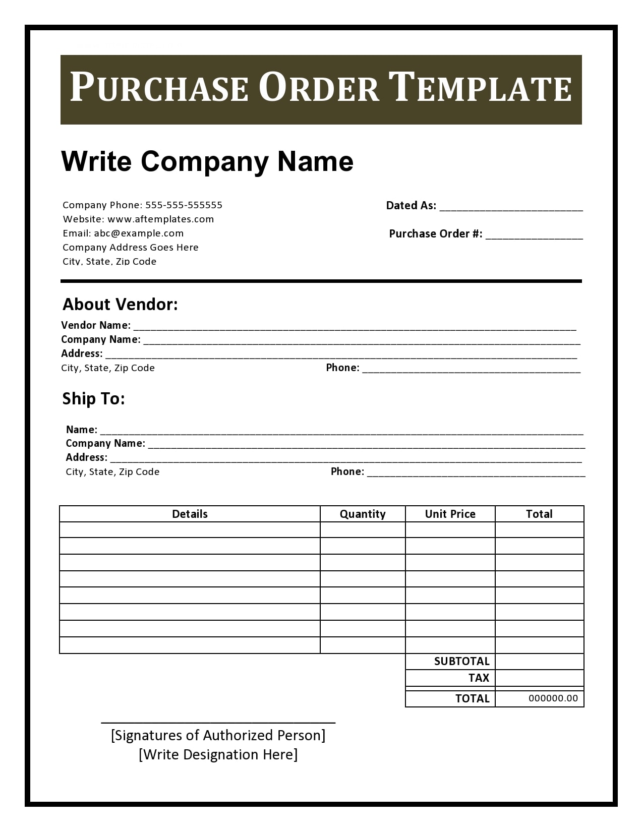 30 Free Purchase Order Templates (Excel & Doc) TemplateArchive