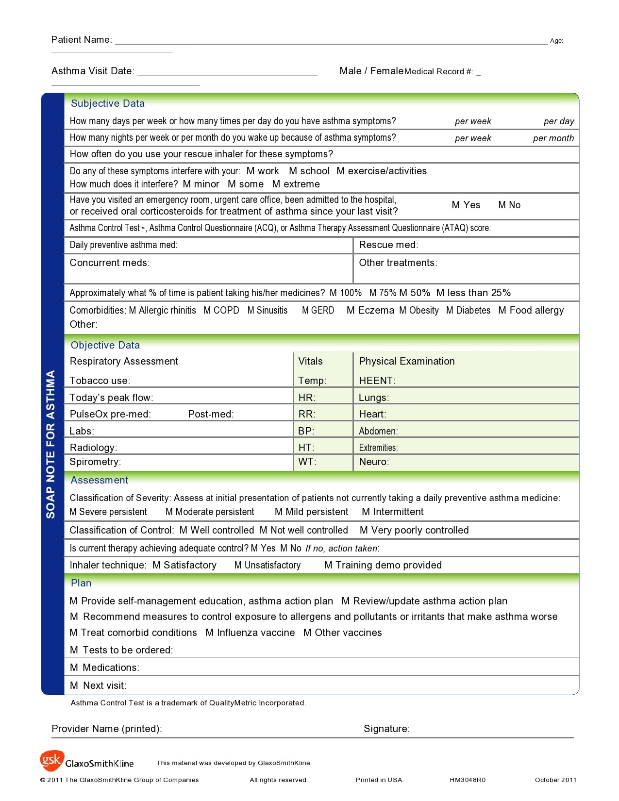 chart note format