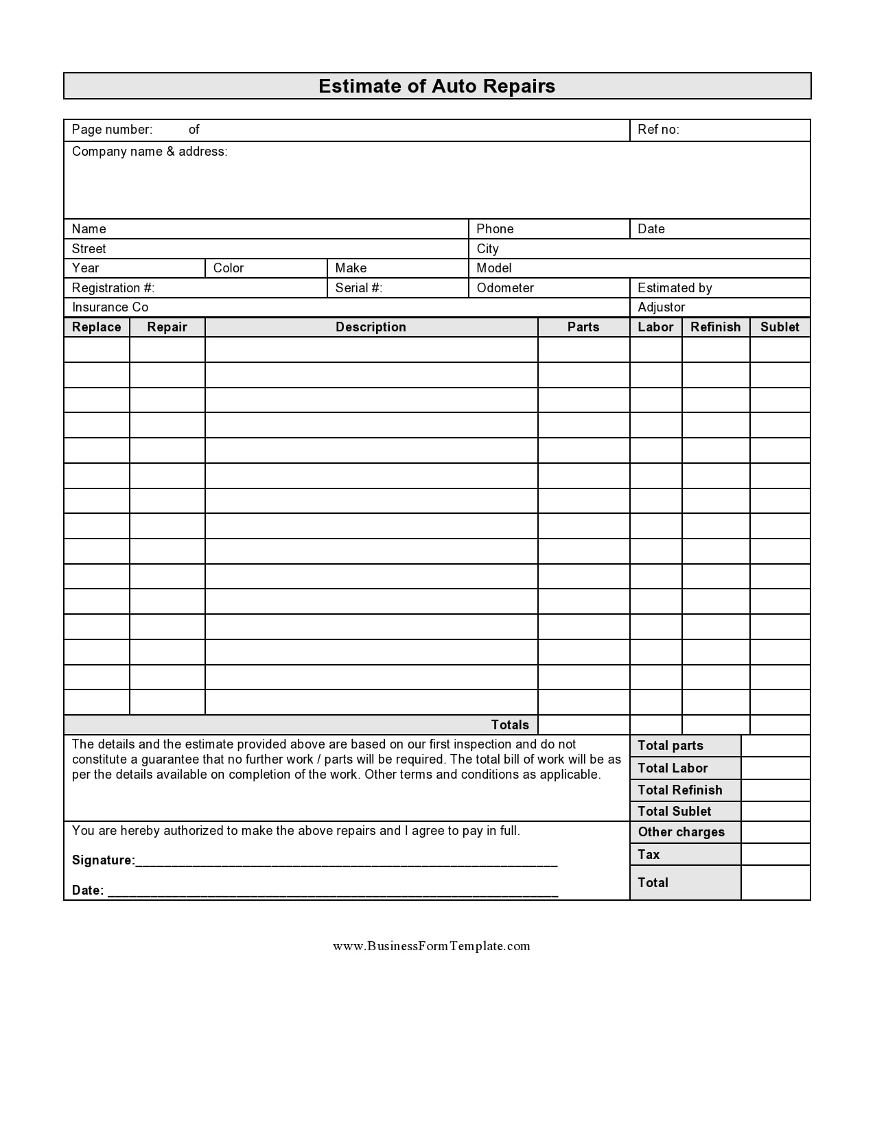 20 Real & Fake Auto Repair Invoices [Free] - TemplateArchive Within Parts And Labor Invoice Template Free