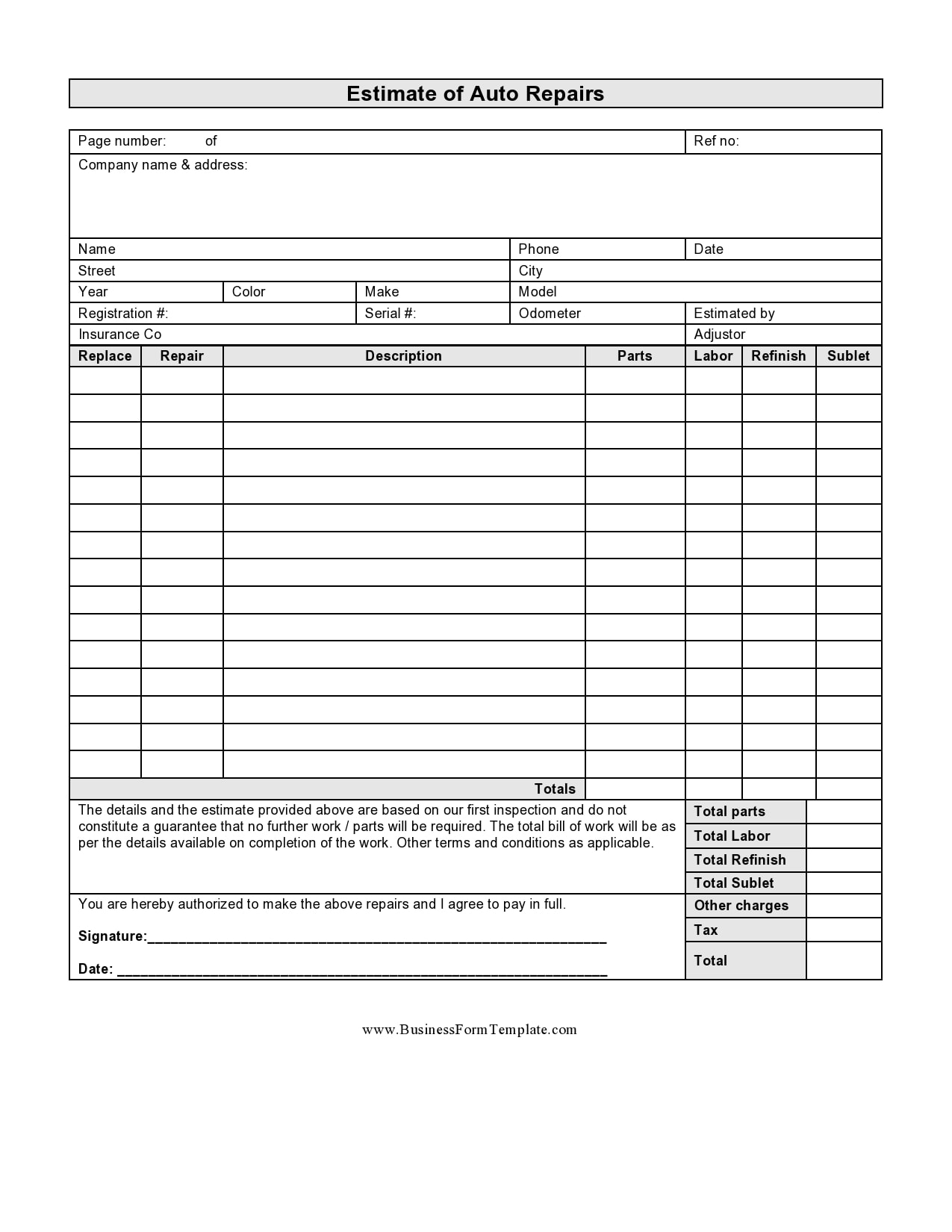 parts-and-labor-invoice-template-free