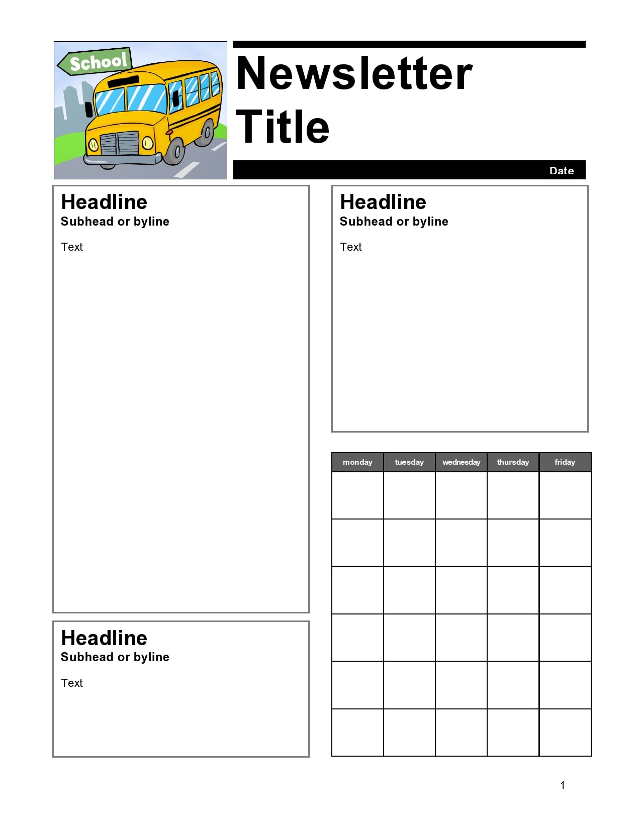 23 Editable Classroom Newsletter Templates (Weekly / Monthly) For Monthly Newsletter Template