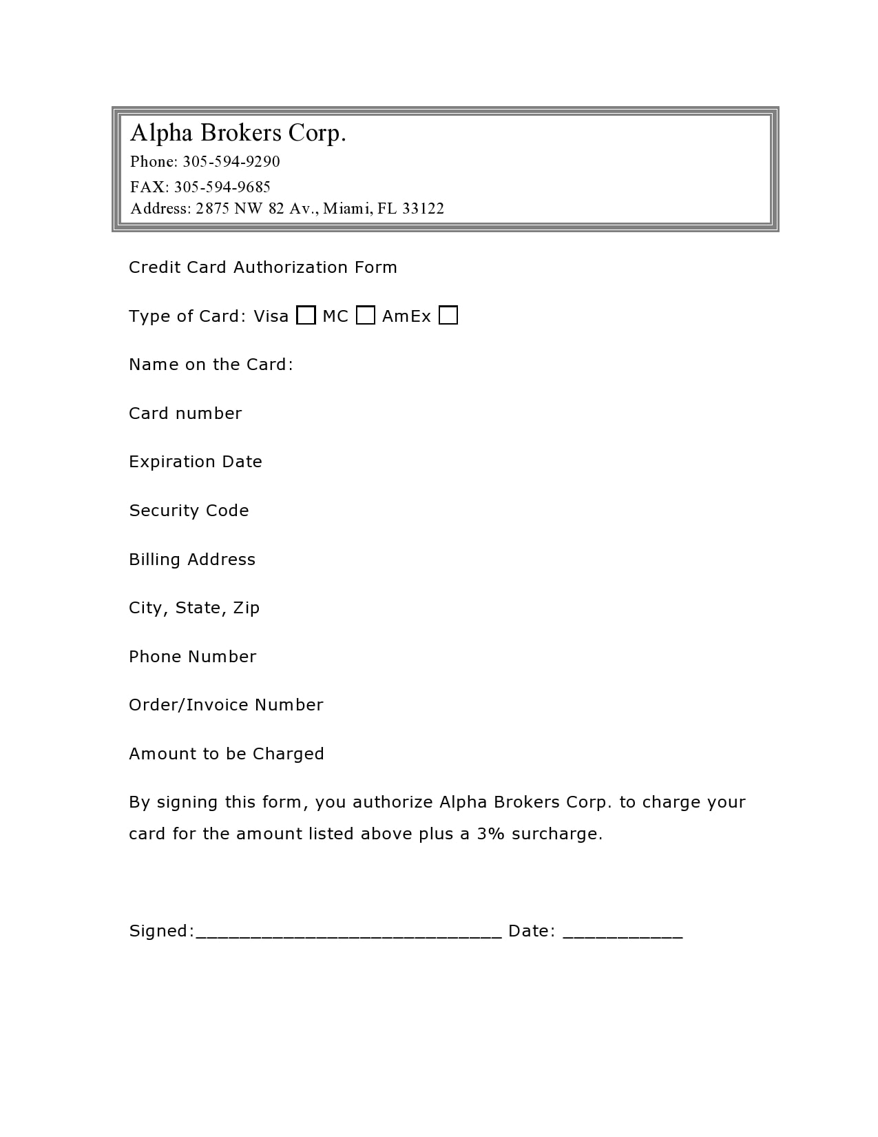 credit card authorization form template 08