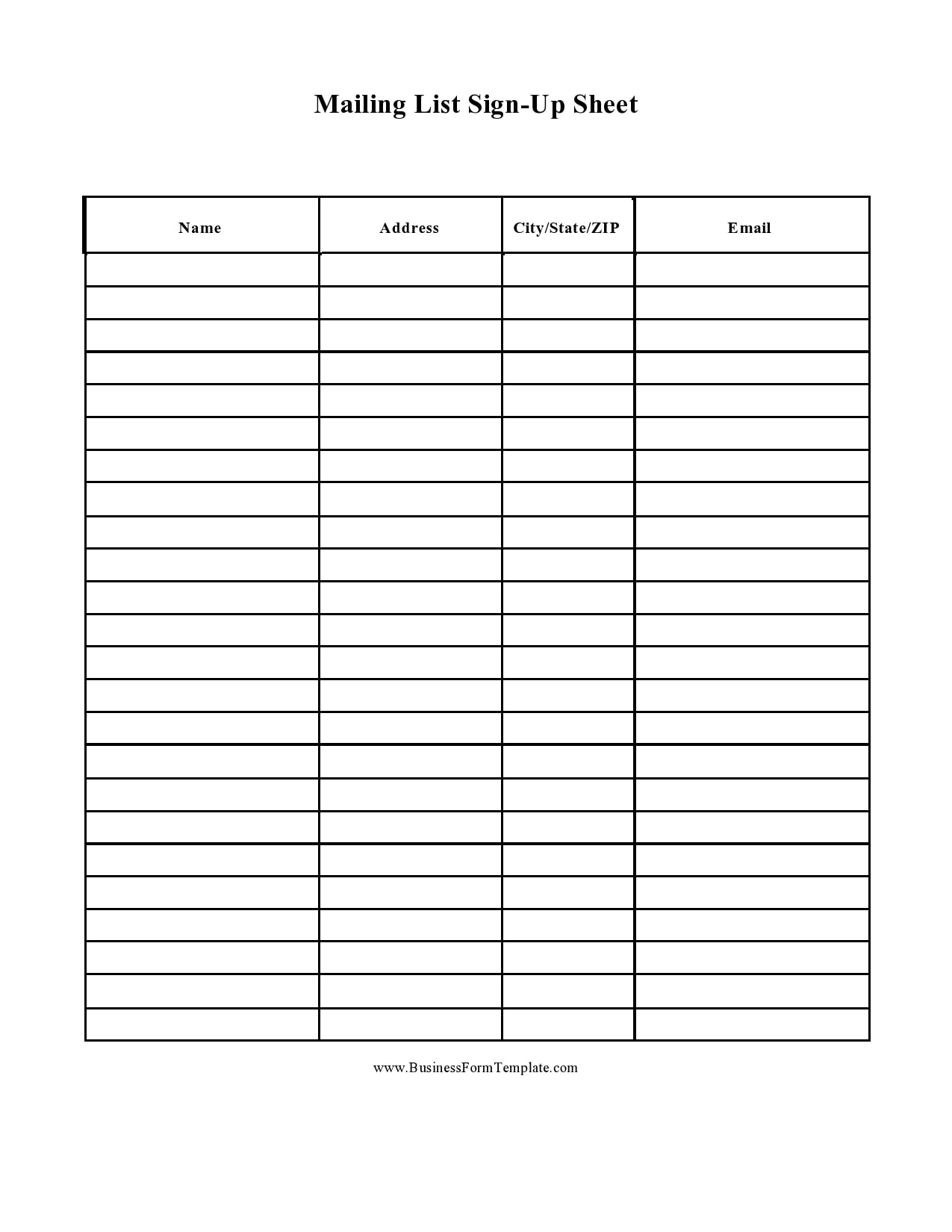 30 Best Email Sign Up Sheet Templates Word Excel 