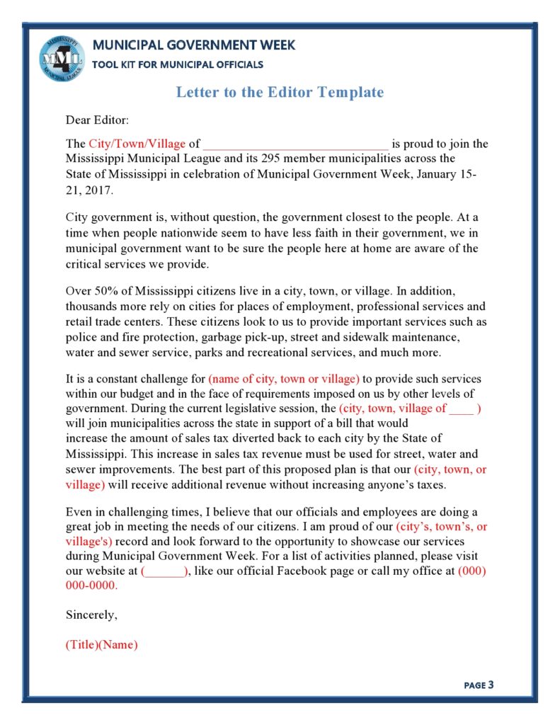 30 Professional Letter To The Editor Templates - TemplateArchive