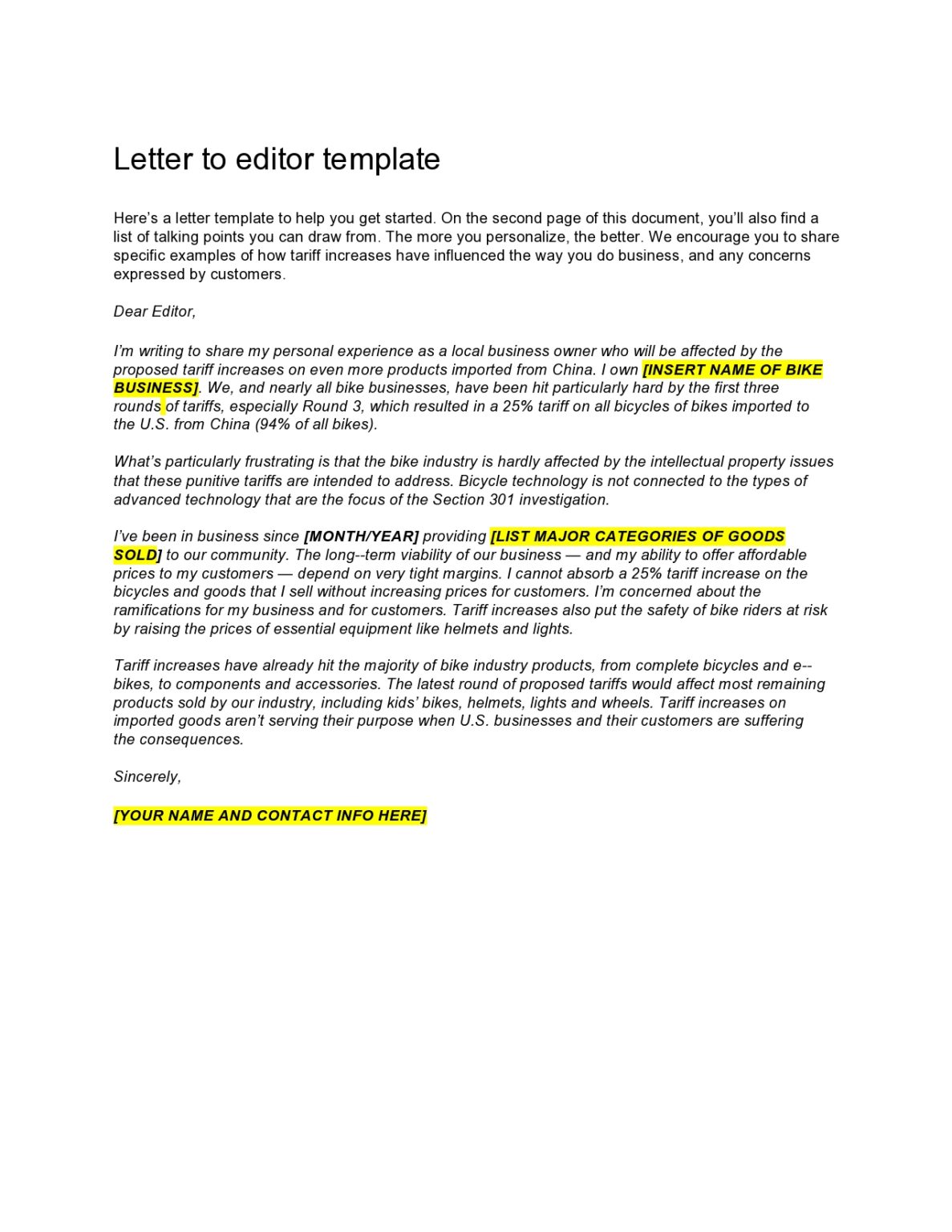 30 Professional Letter To The Editor Templates - TemplateArchive