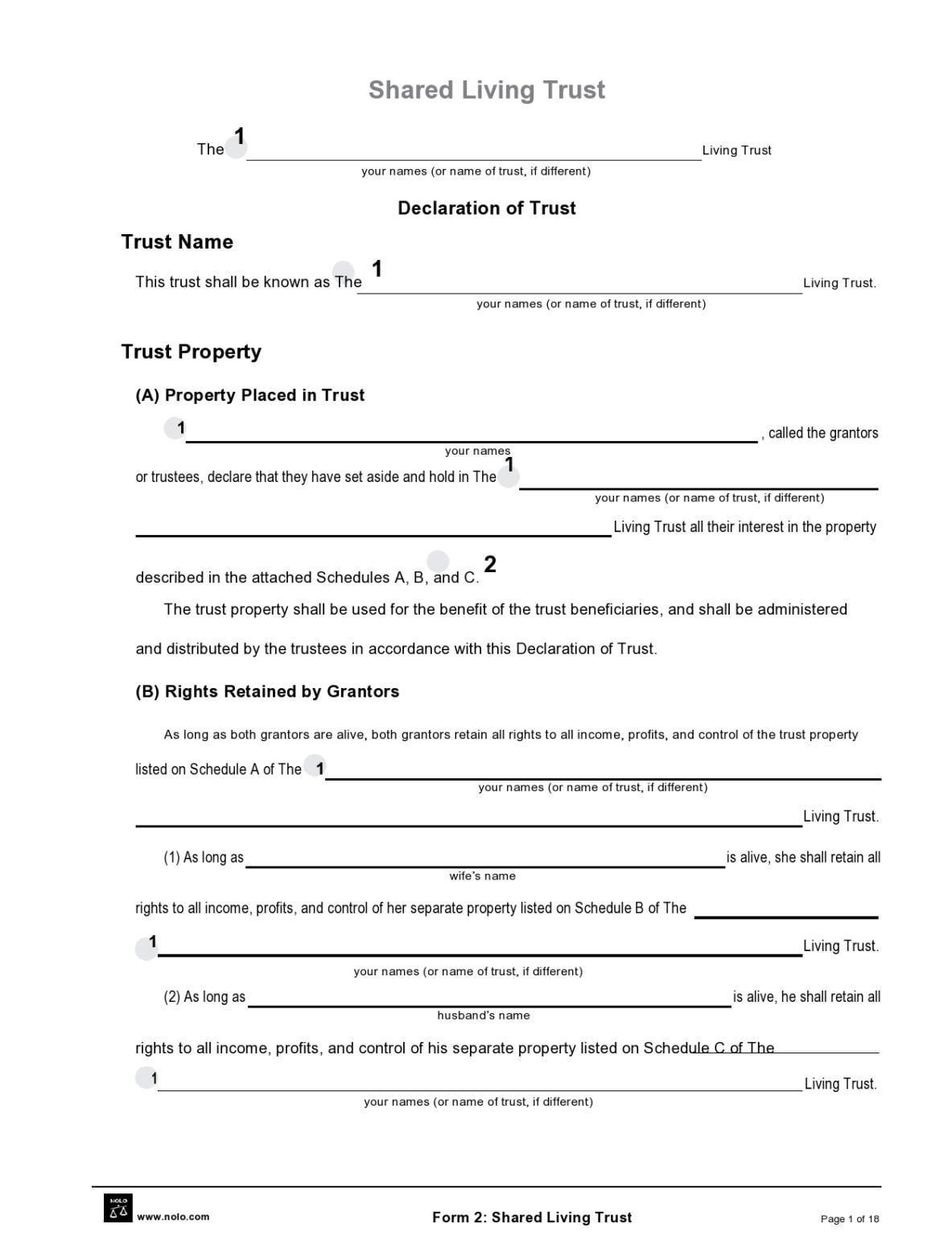 30 Free Living Trust Forms & Templates [Word] TemplateArchive