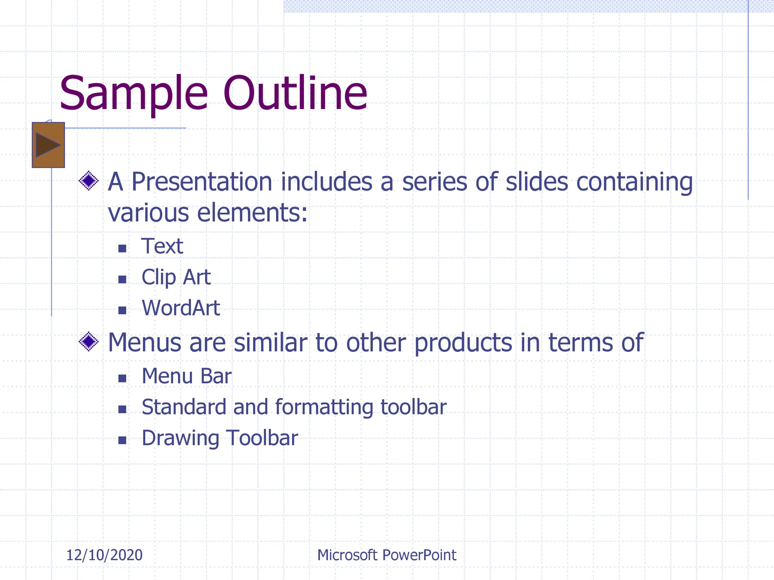 how to write outline of presentation
