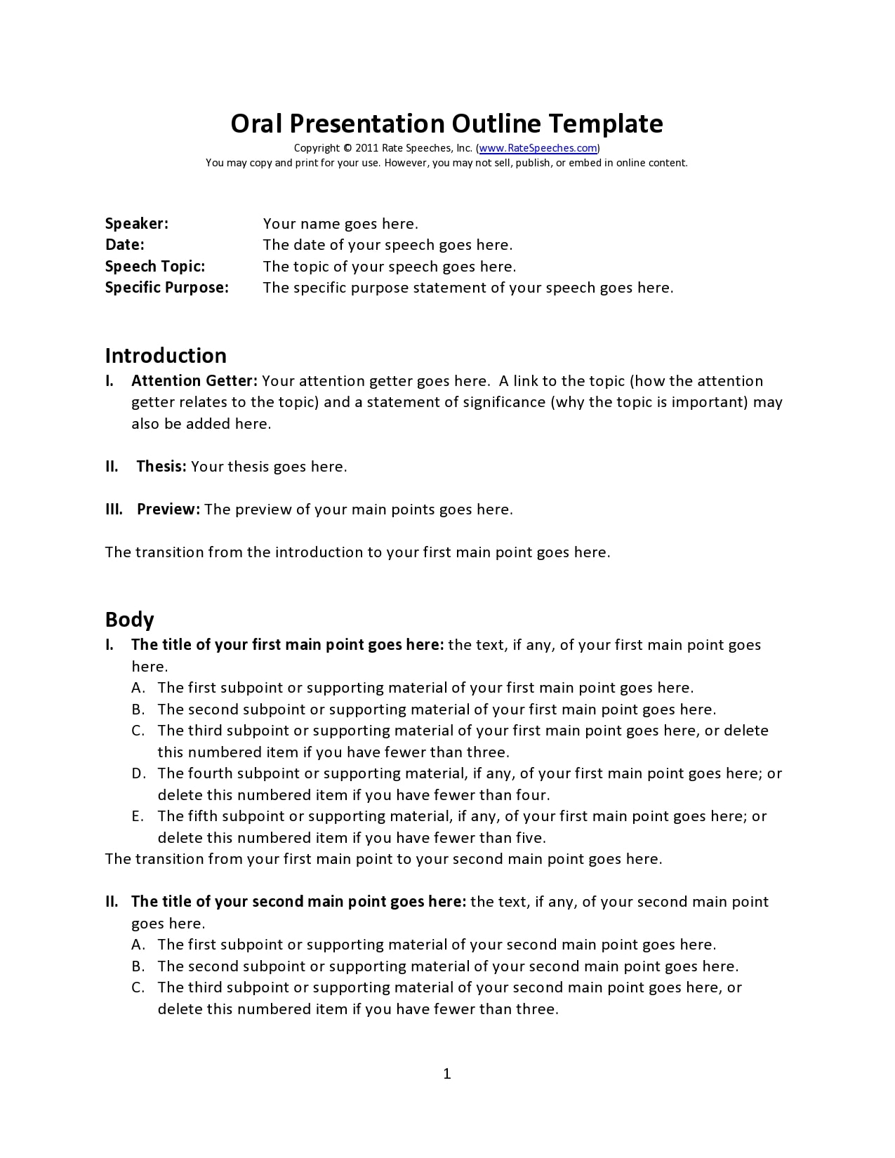 rough draft outline template