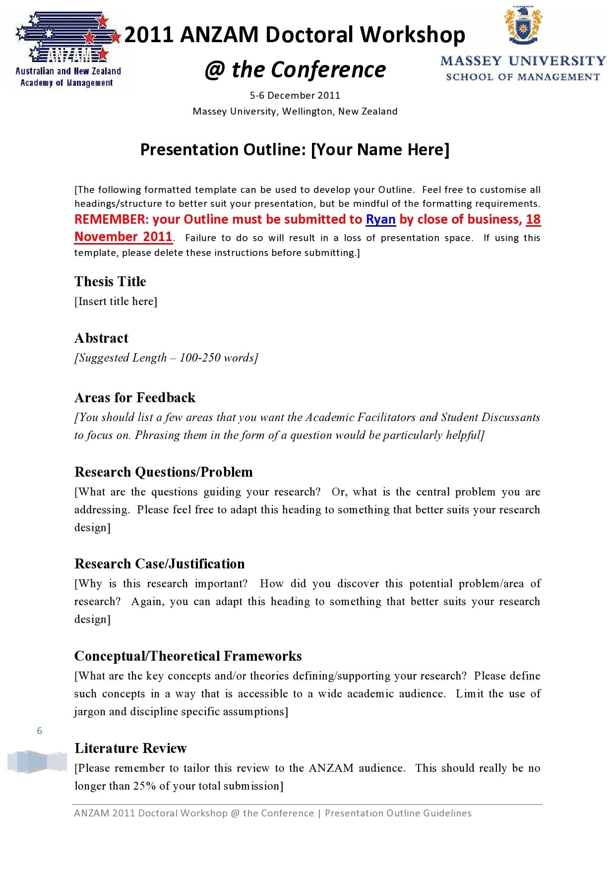 how to present the outline of the presentation