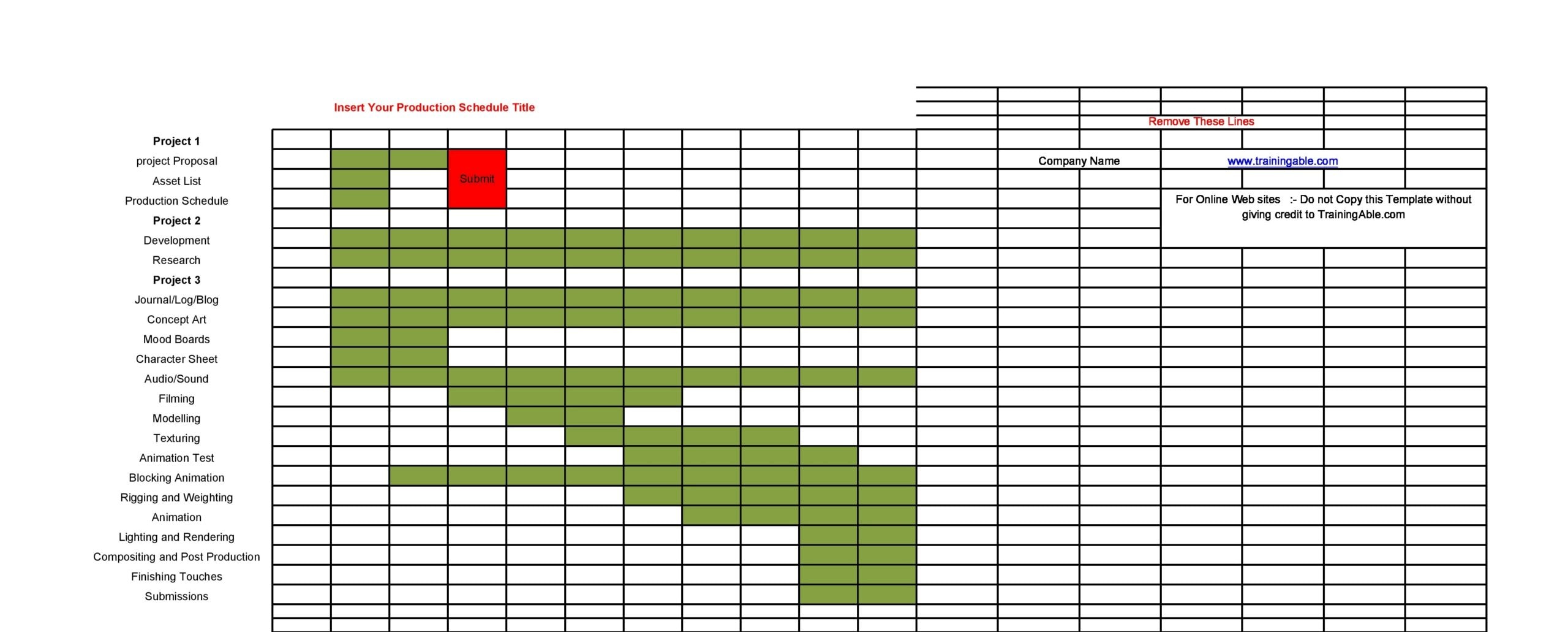 Production Planning Excel Template
