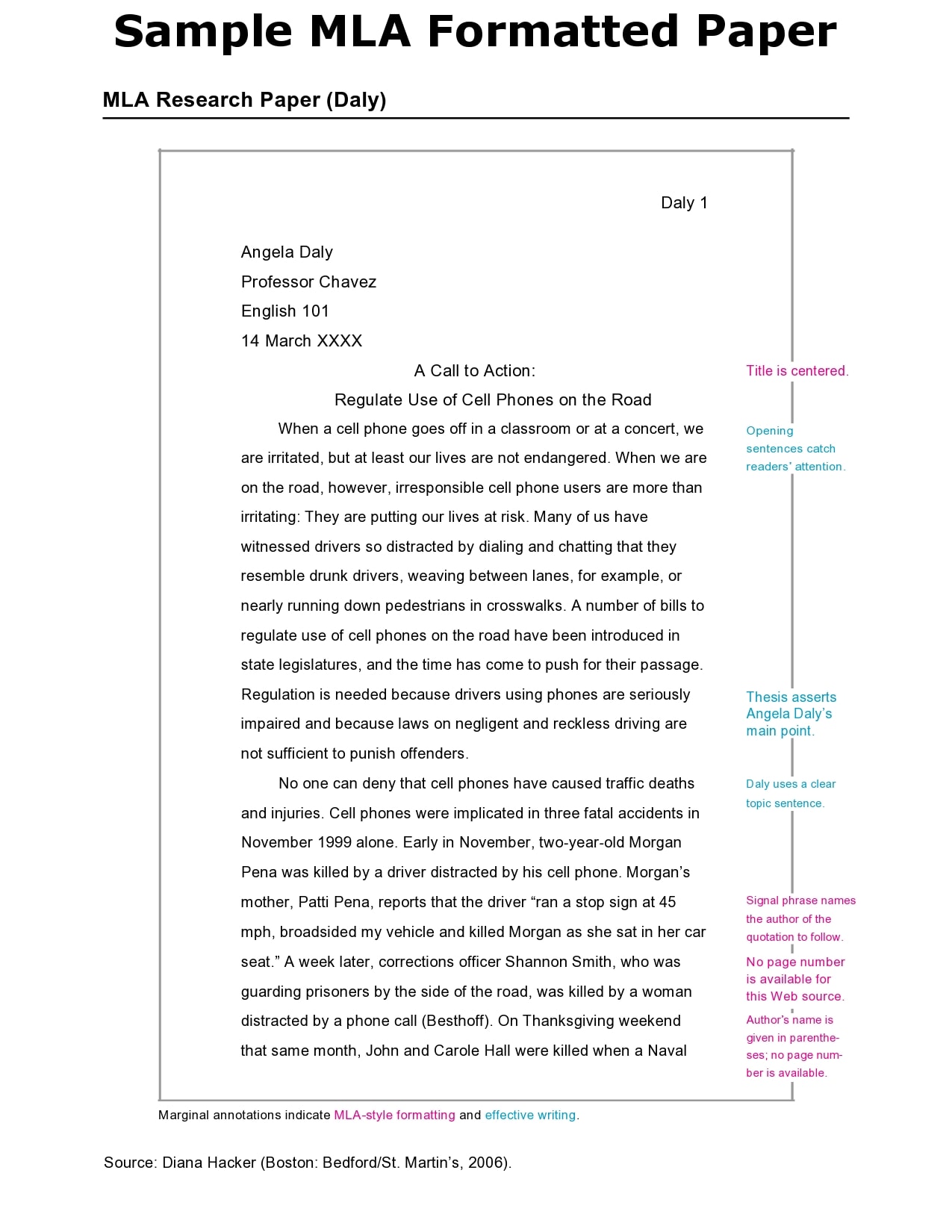 writing a college paper format