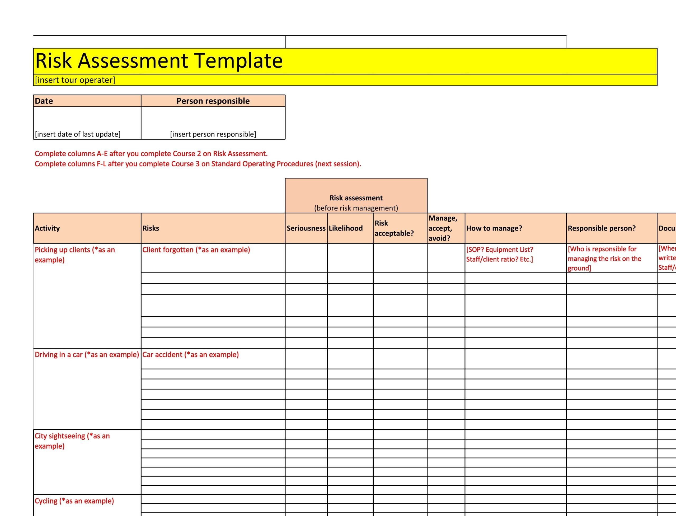 30 Useful Risk Assessment Templates (+Matrix ) - TemplateArchive