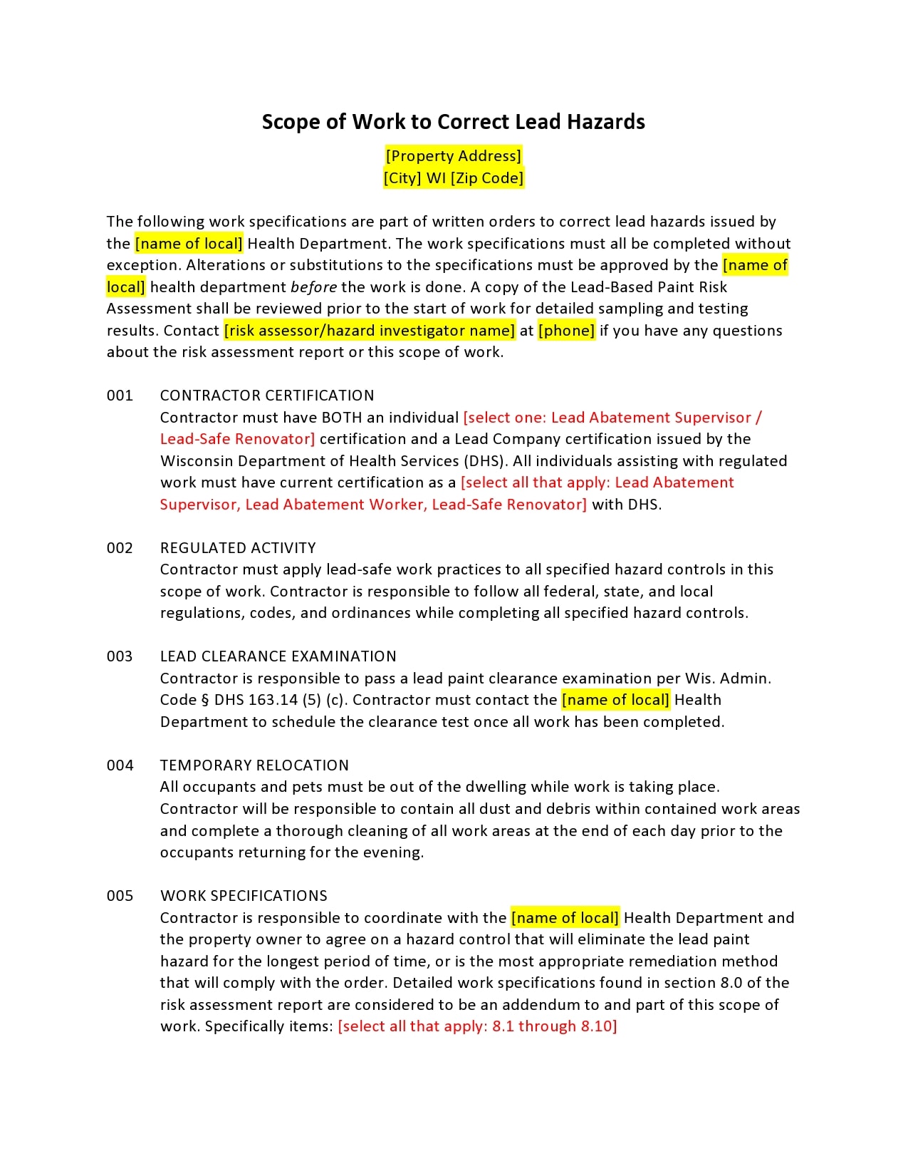 Scope Of Work Agreement Template