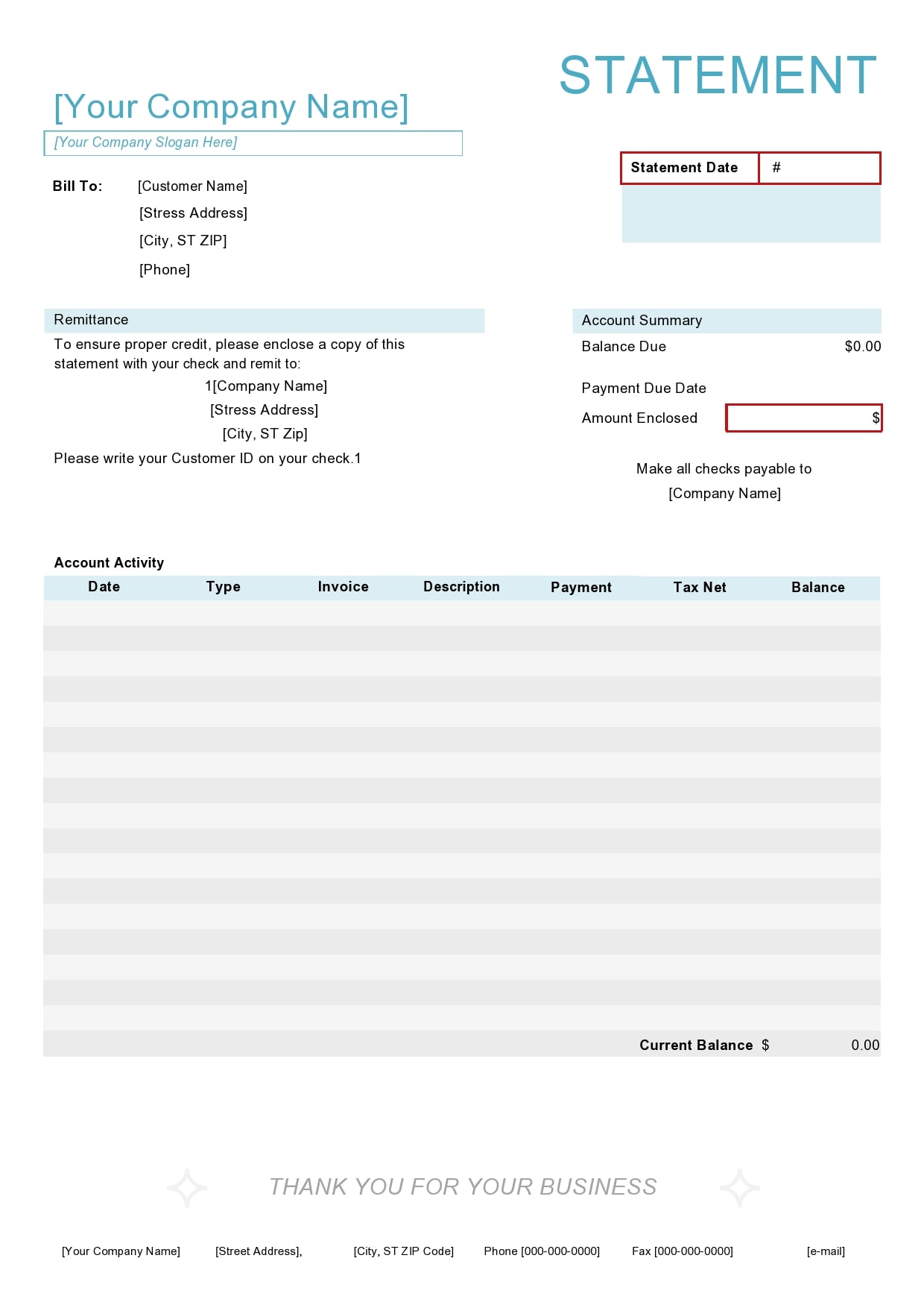 30 Account Statement Templates [Free] - TemplateArchive