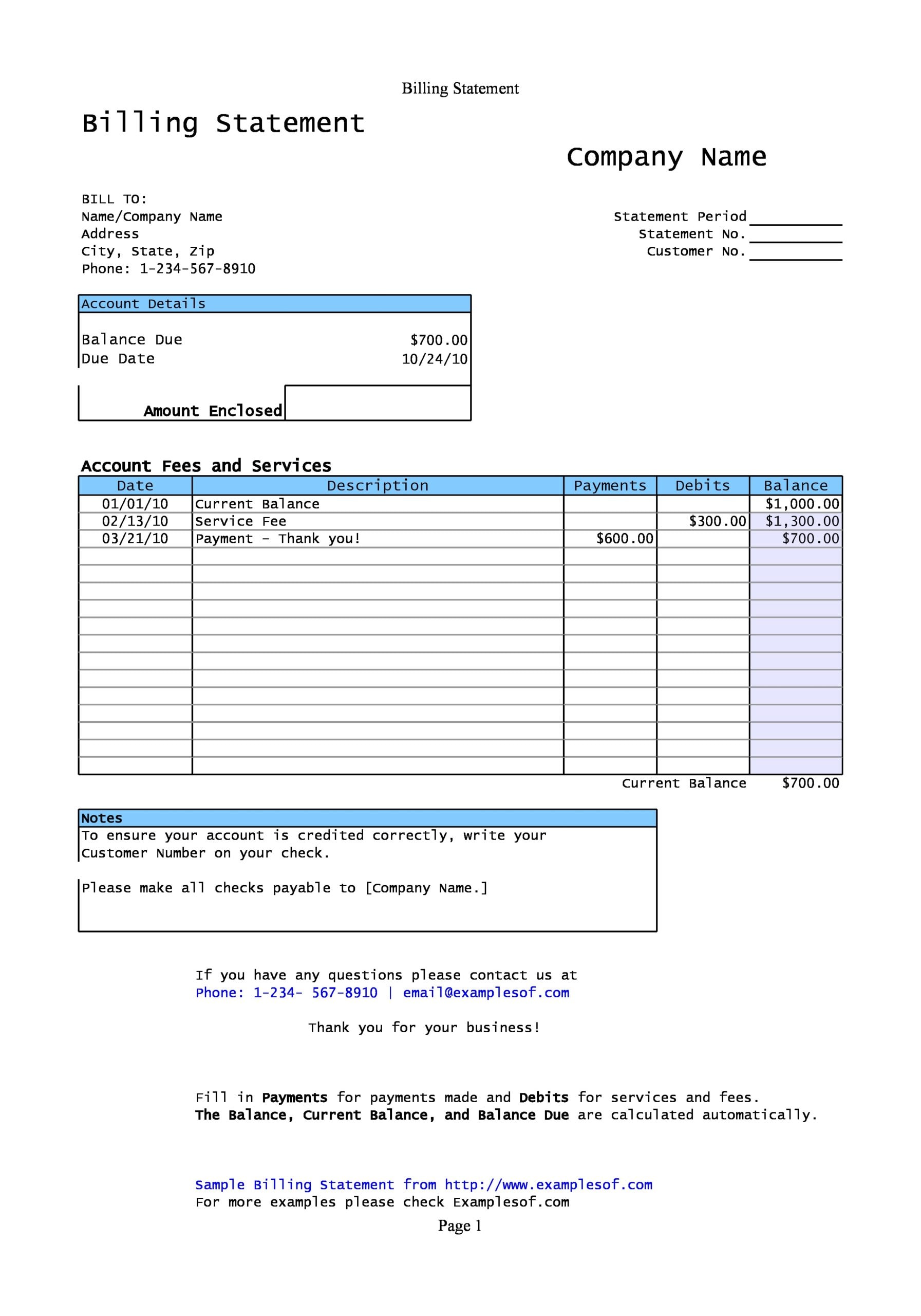 30 Account Statement Templates Free Templatearchive Method Template ...