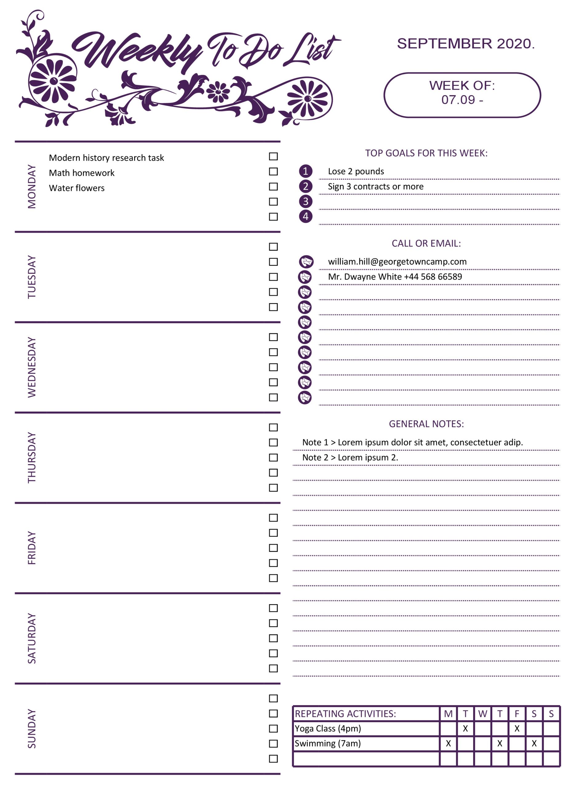 Daily To Do List Template Printable Free