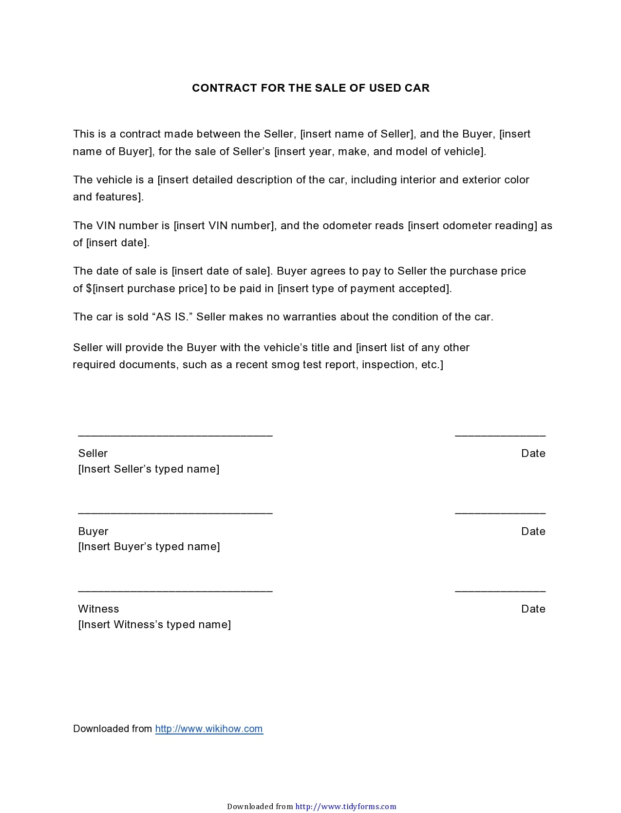 21 Simple Car Sale Contract Templates [21% Free] With car purchase agreement template