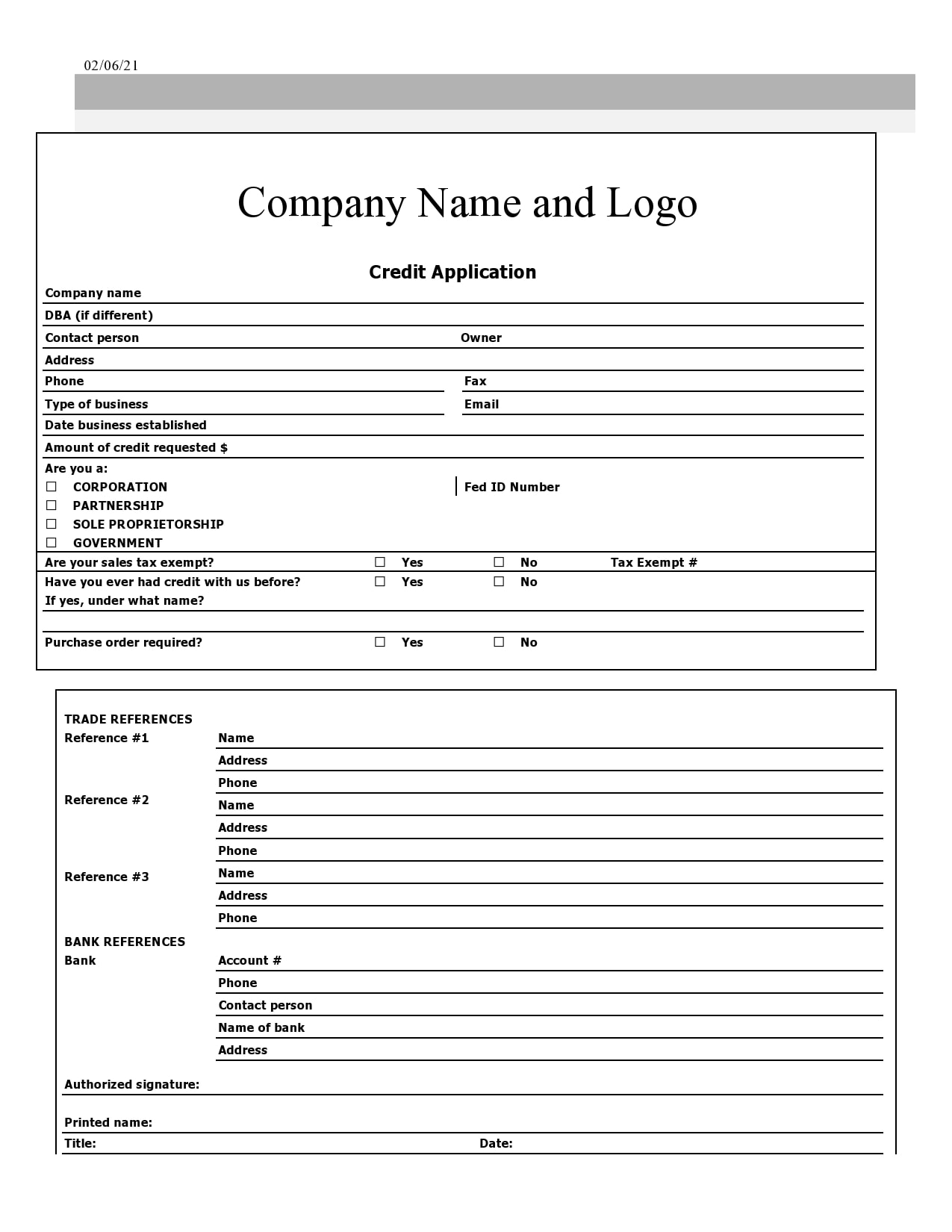 22 Free Credit Application Templates (Business & Generic) For Business Account Application Form Template