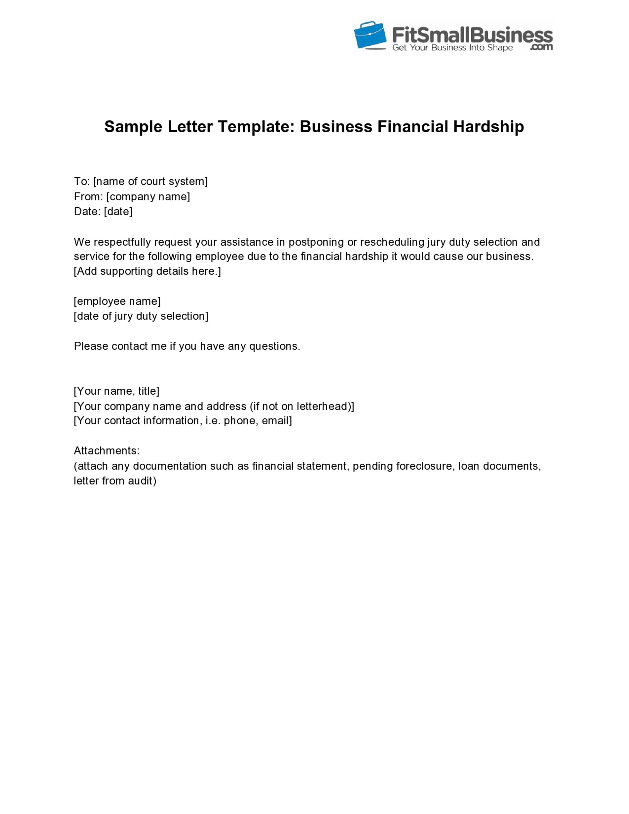 26 Effective Financial Hardship Letter Templates - TemplateArchive