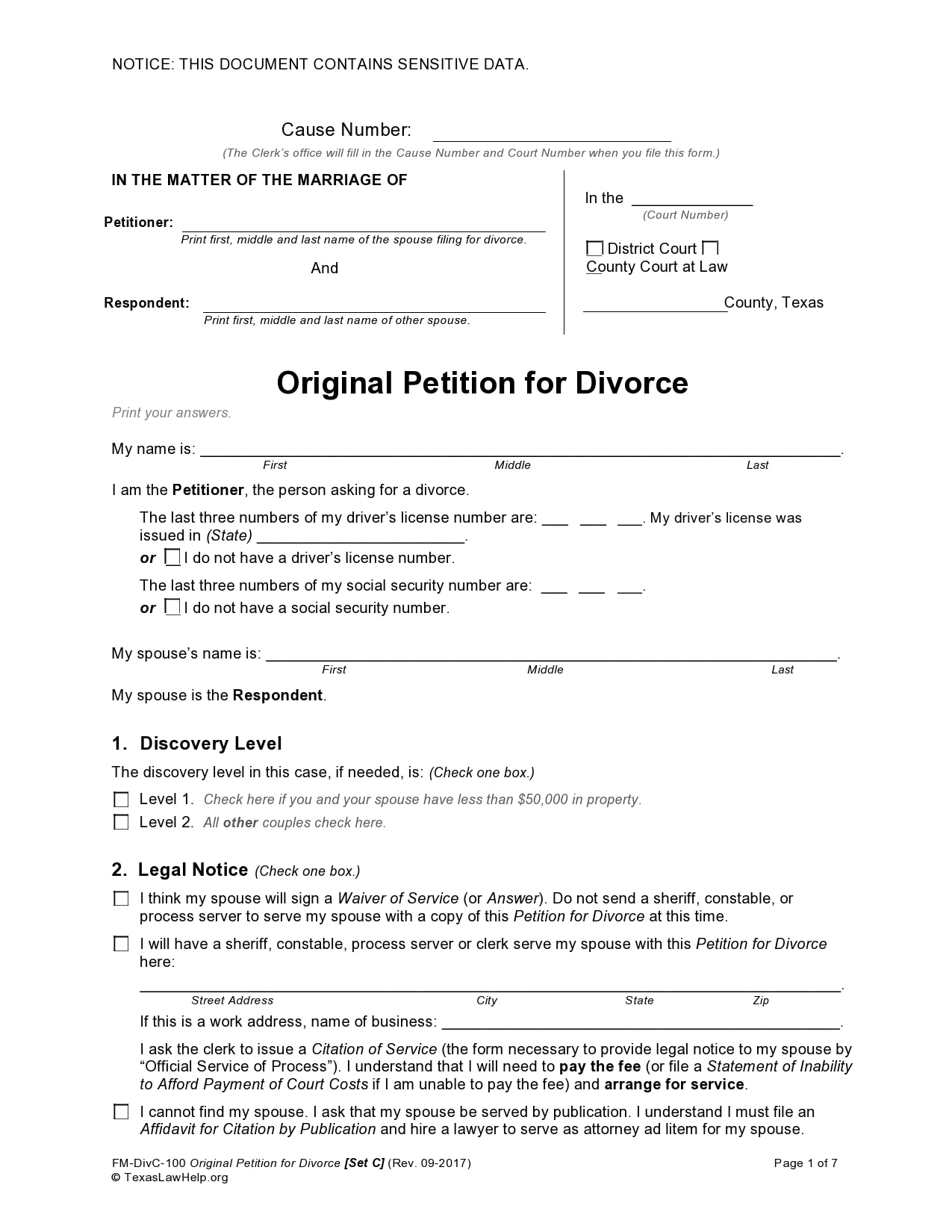 30 Free Divorce Papers Real Fake Templatearchive
