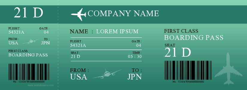 Free boarding pass template