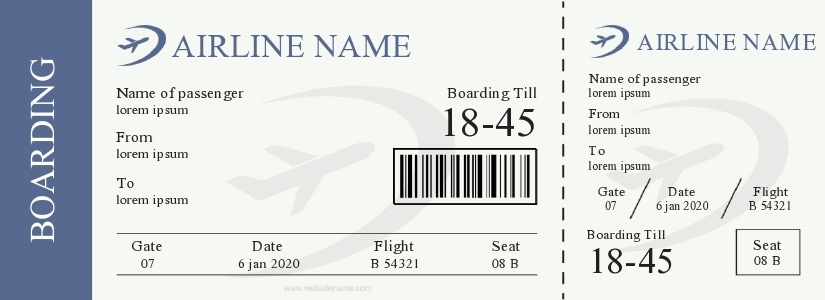 Free Printable Airline Ticket Template PRINTABLE TEMPLATES