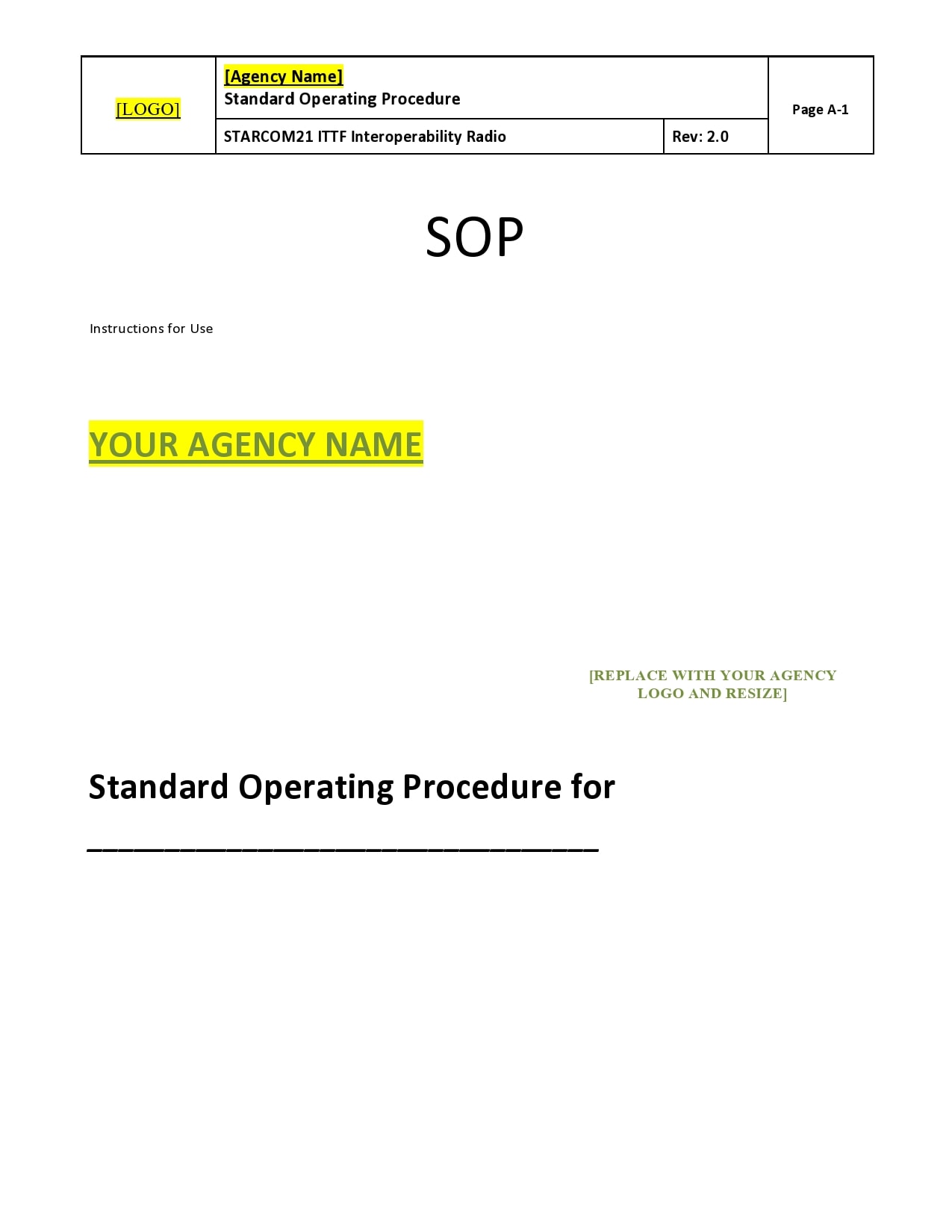 20 Free SOP Templates [Word] (Standard Operating Procedure) Inside Free Standard Operating Procedure Template Word 2010