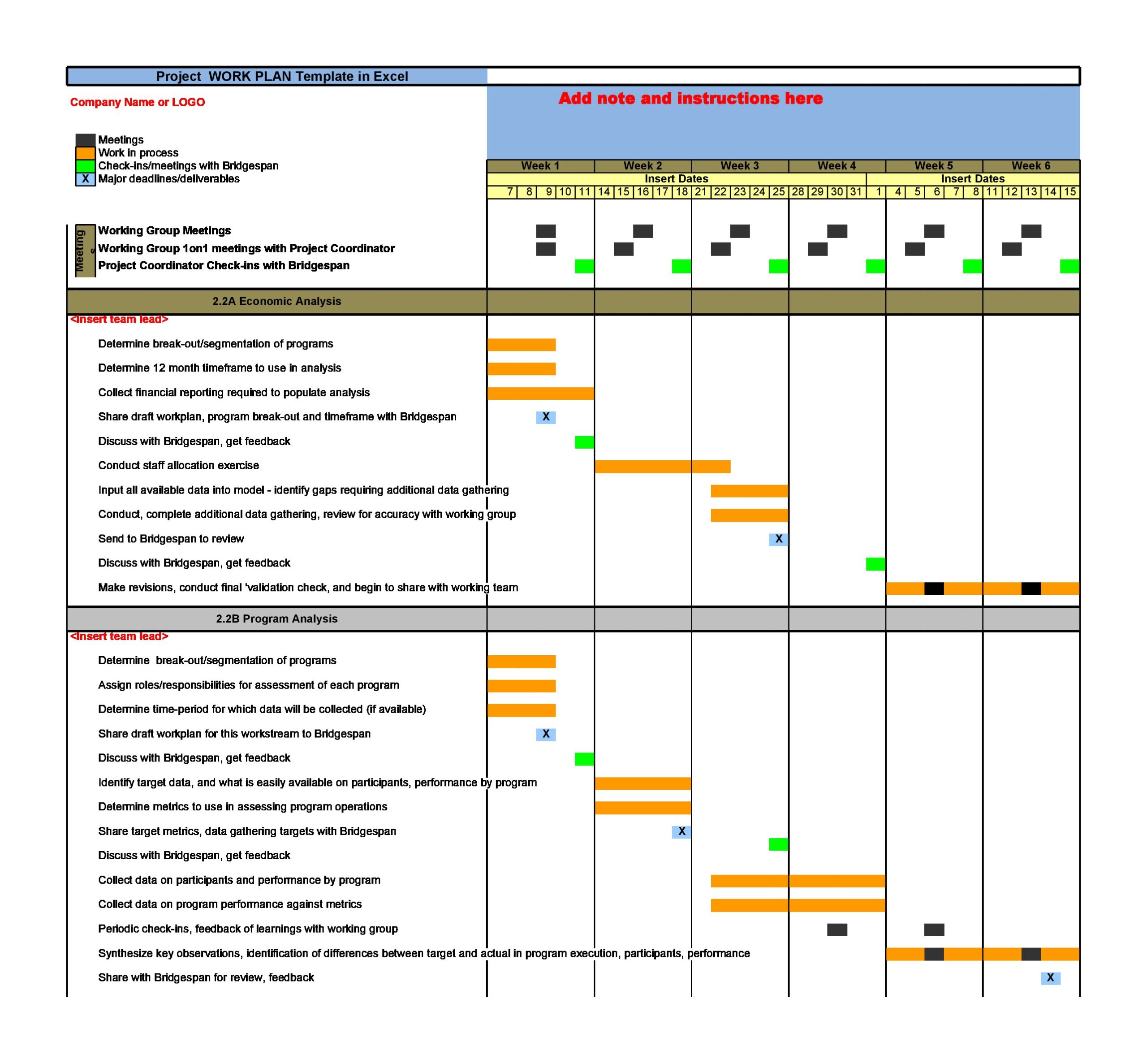 Developing A Work Plan Template