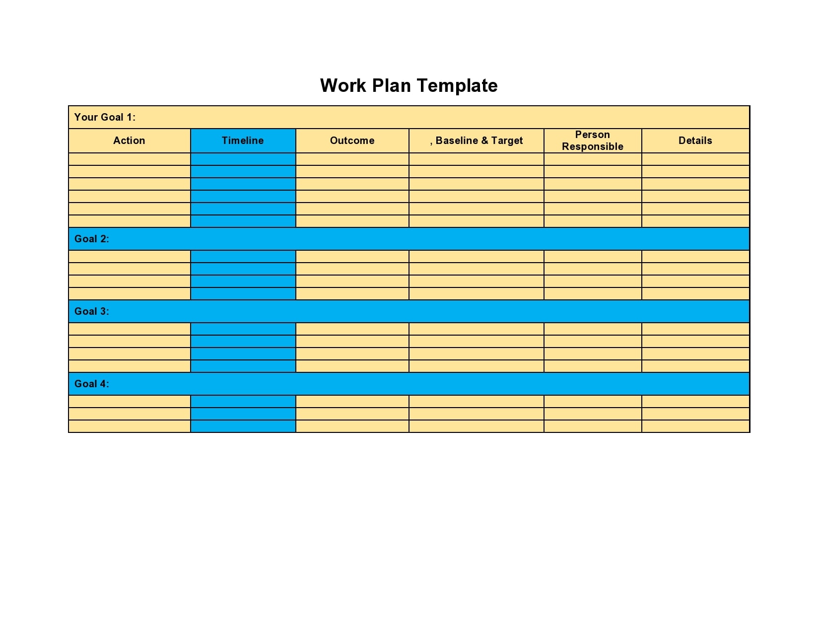 Work Plan Template Word