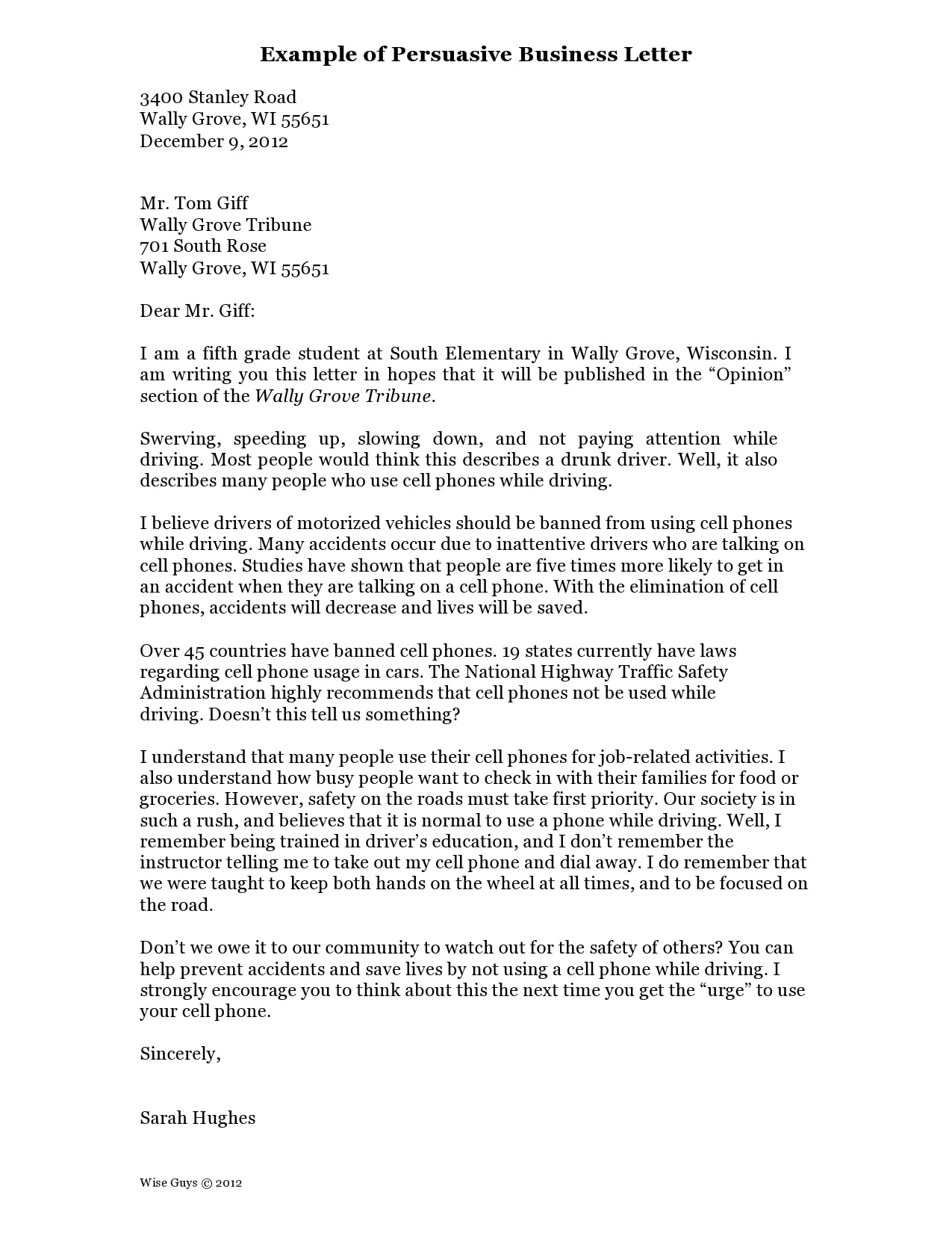 Sample Business Letter Format