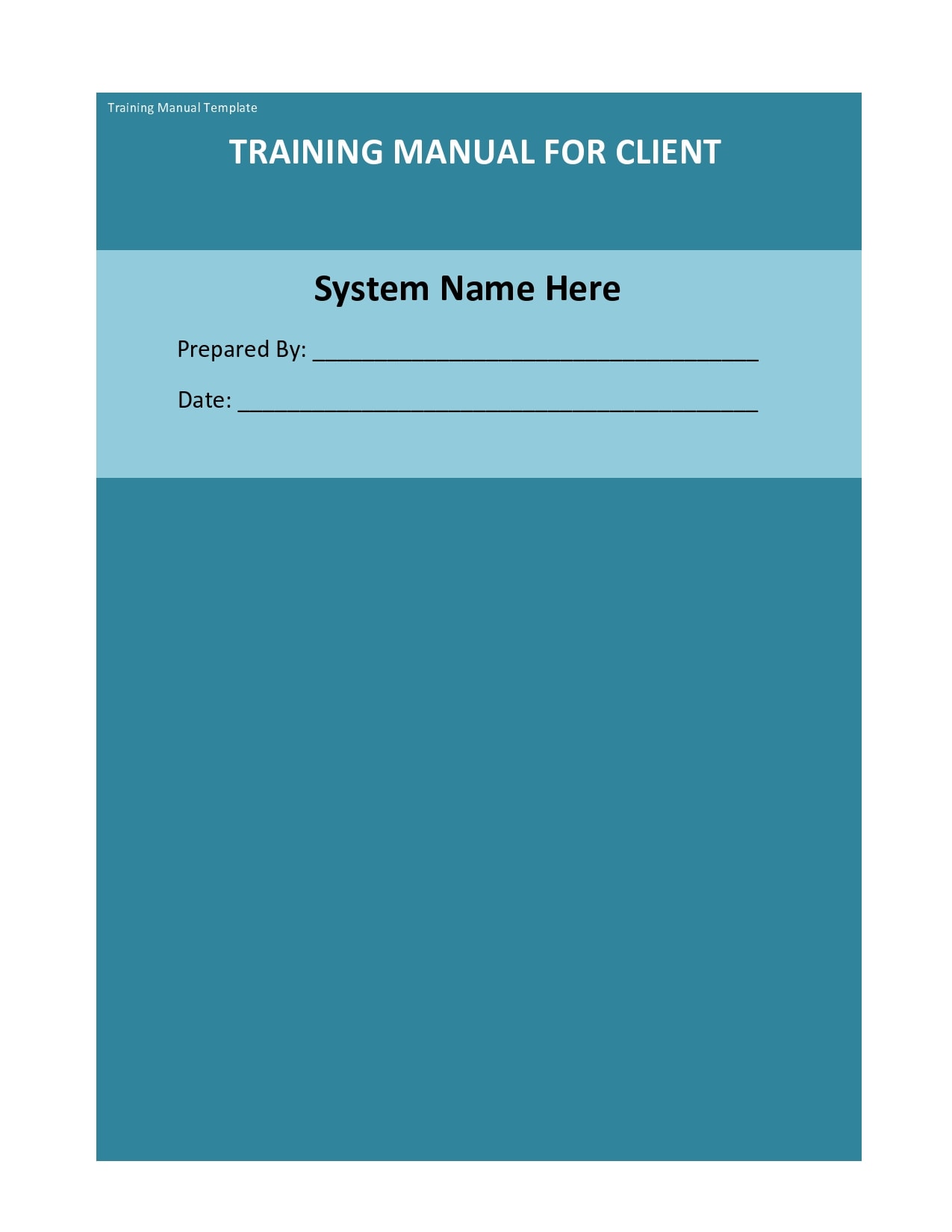 template for training manual